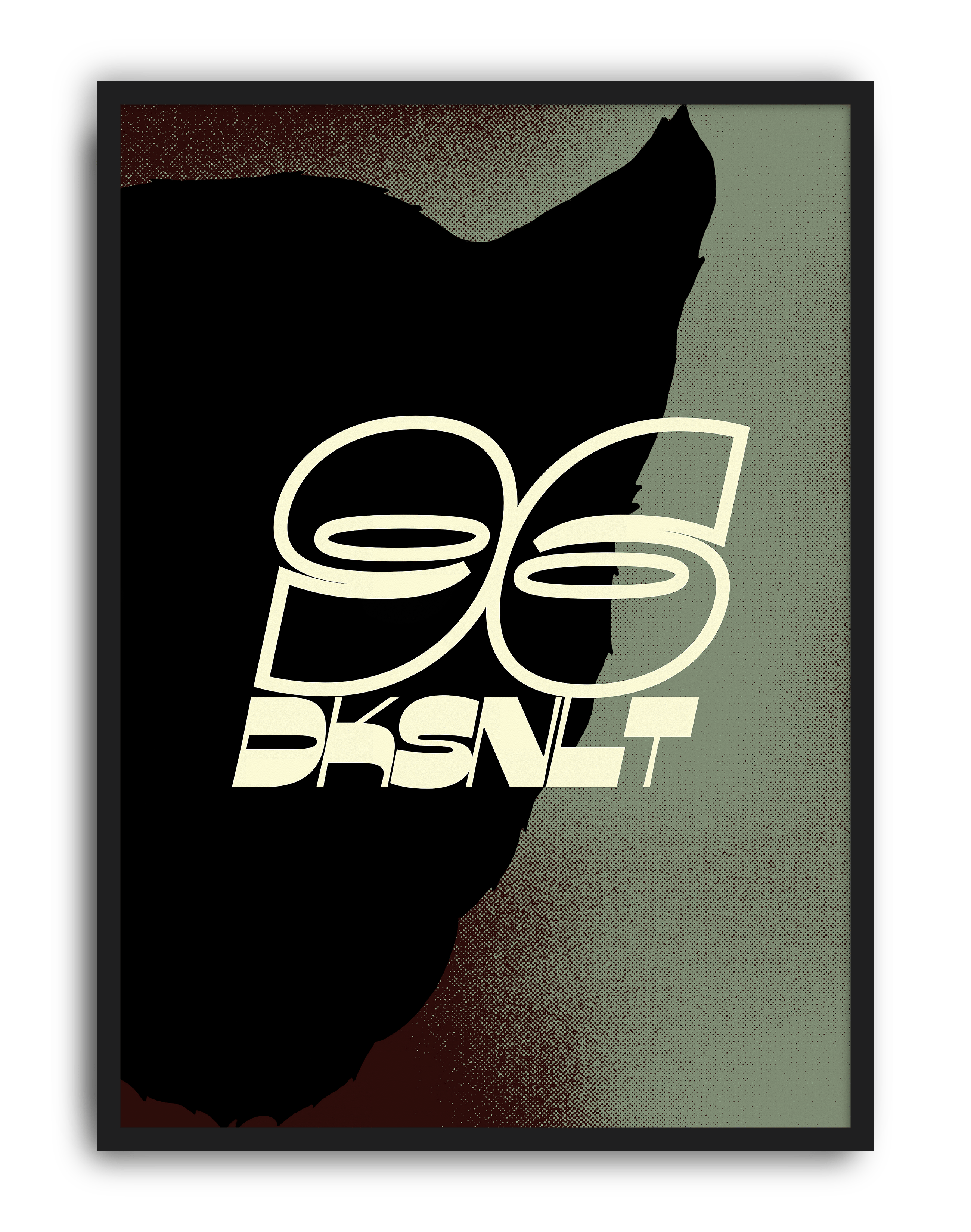 Shadow Signal Modern Duvar Tablosu – Siyah Yeşil Grafik Poster