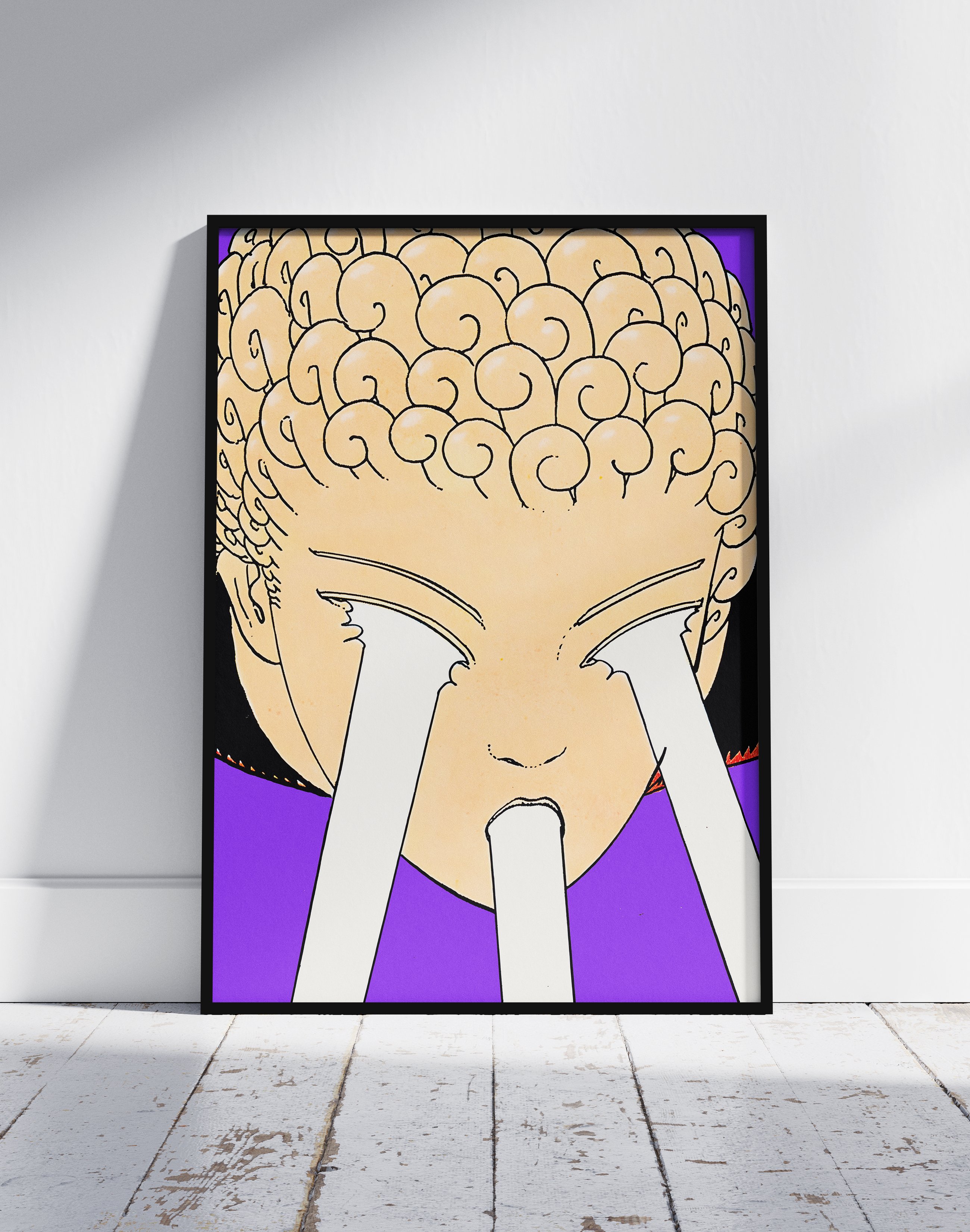 Silent Tears Modern Duvar Tablosu – Mor Figüratif İllüstrasyon Poster