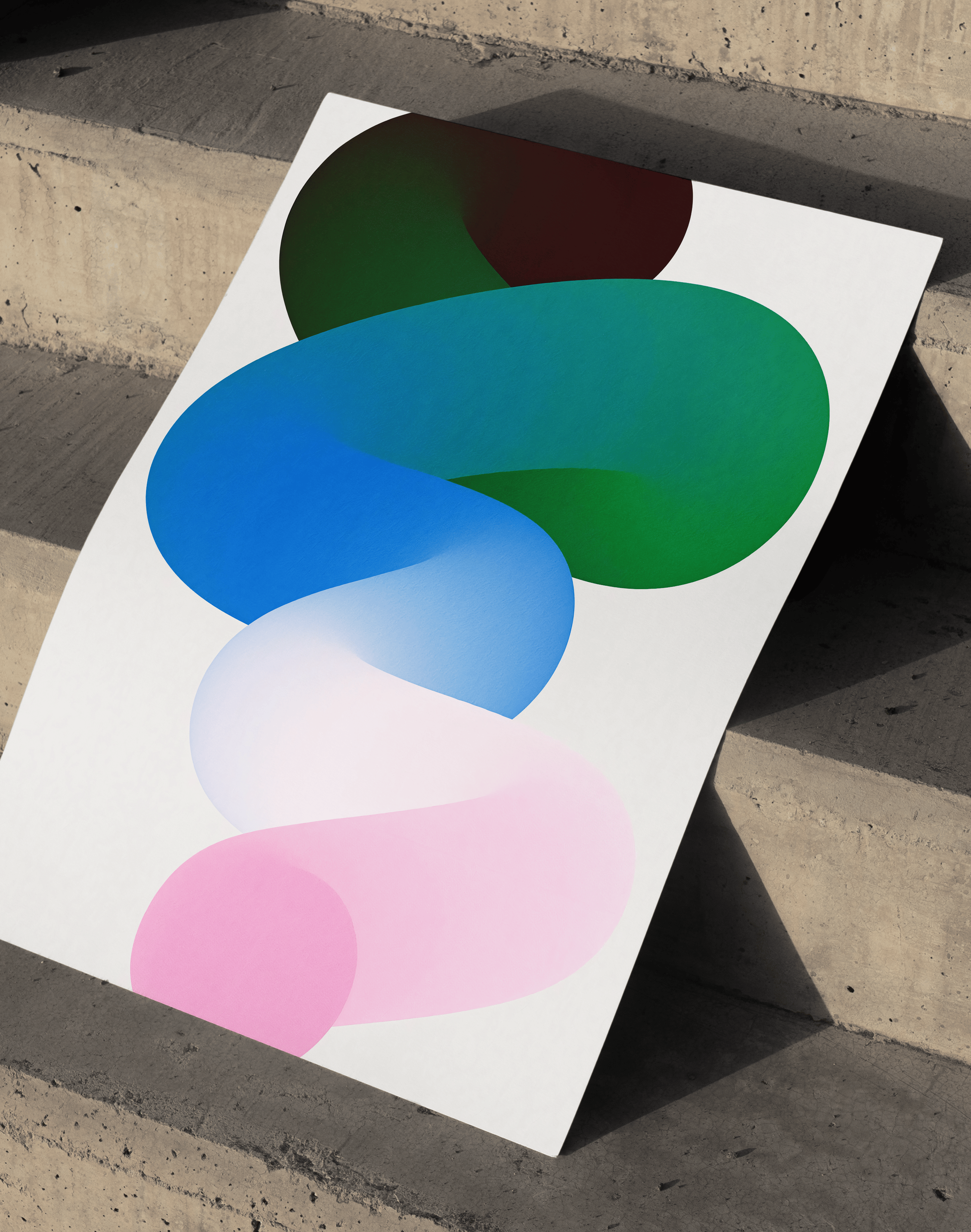 Soft Layers Modern Duvar Tablosu – Pastel Soyut Form Poster