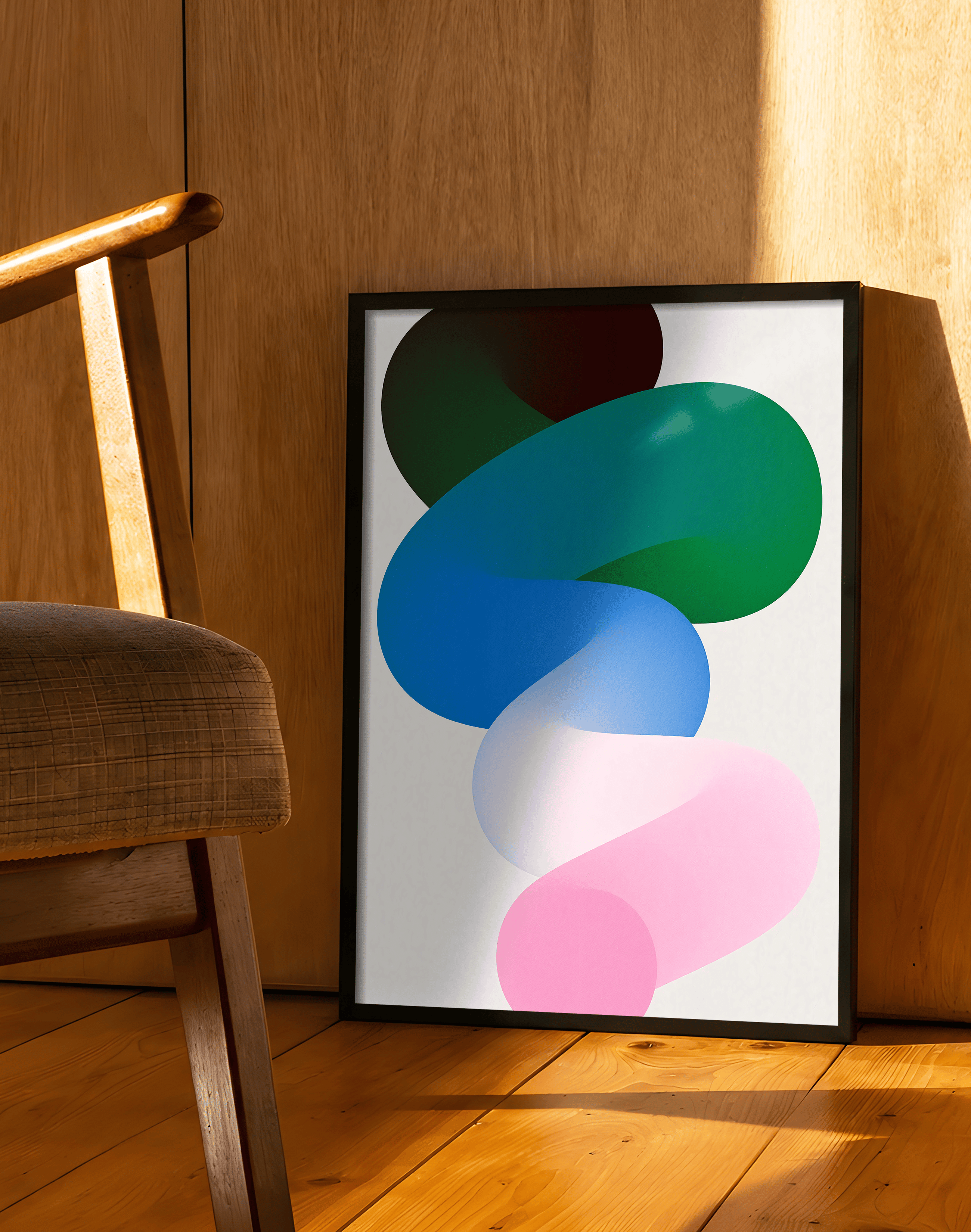 Soft Layers Modern Duvar Tablosu – Pastel Soyut Form Poster