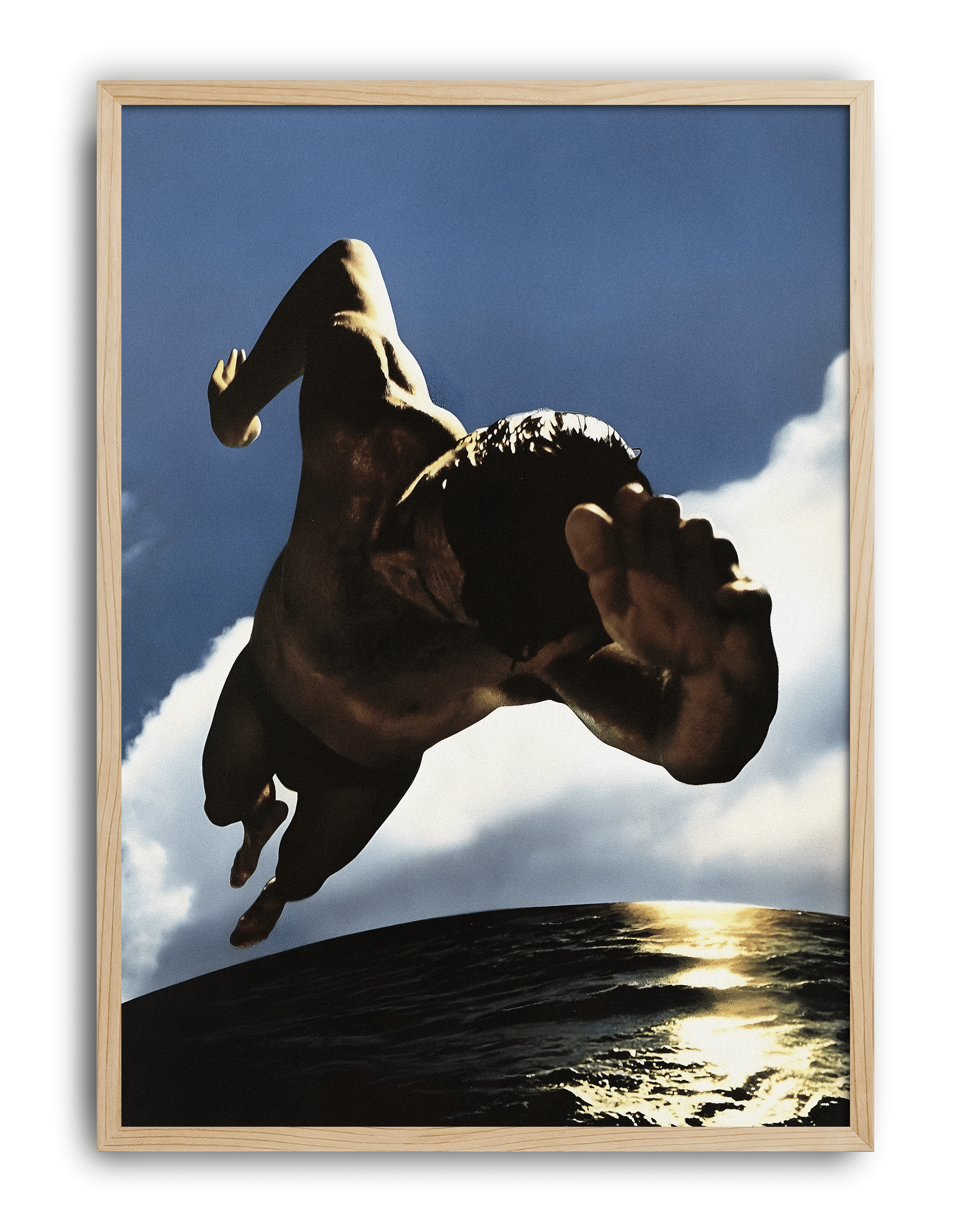Solar Dive Modern Duvar Tablosu – Gökyüzü ve Su Dalış Poster