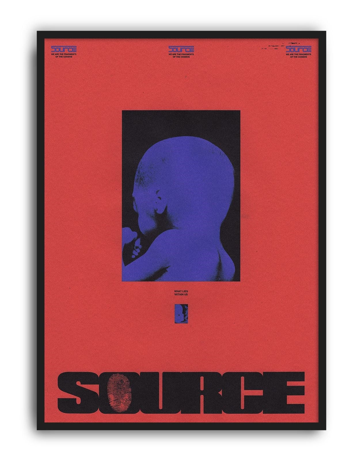 Source Red Ahşap Çerçeveli Tablo | Kırmızı Modern Poster Duvar Dekoru