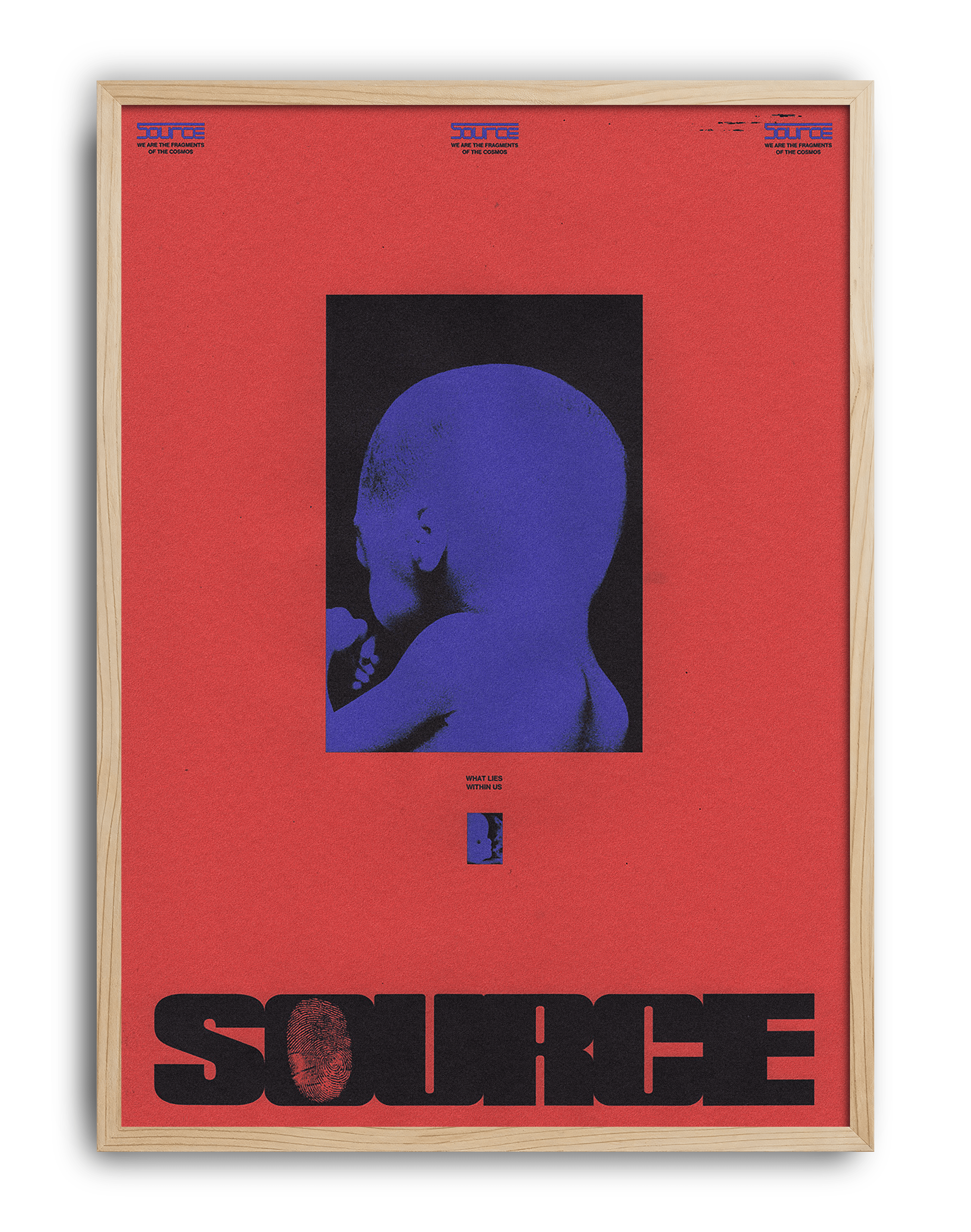 Source Within Modern Duvar Tablosu – Kırmızı Mavi Figüratif Poster