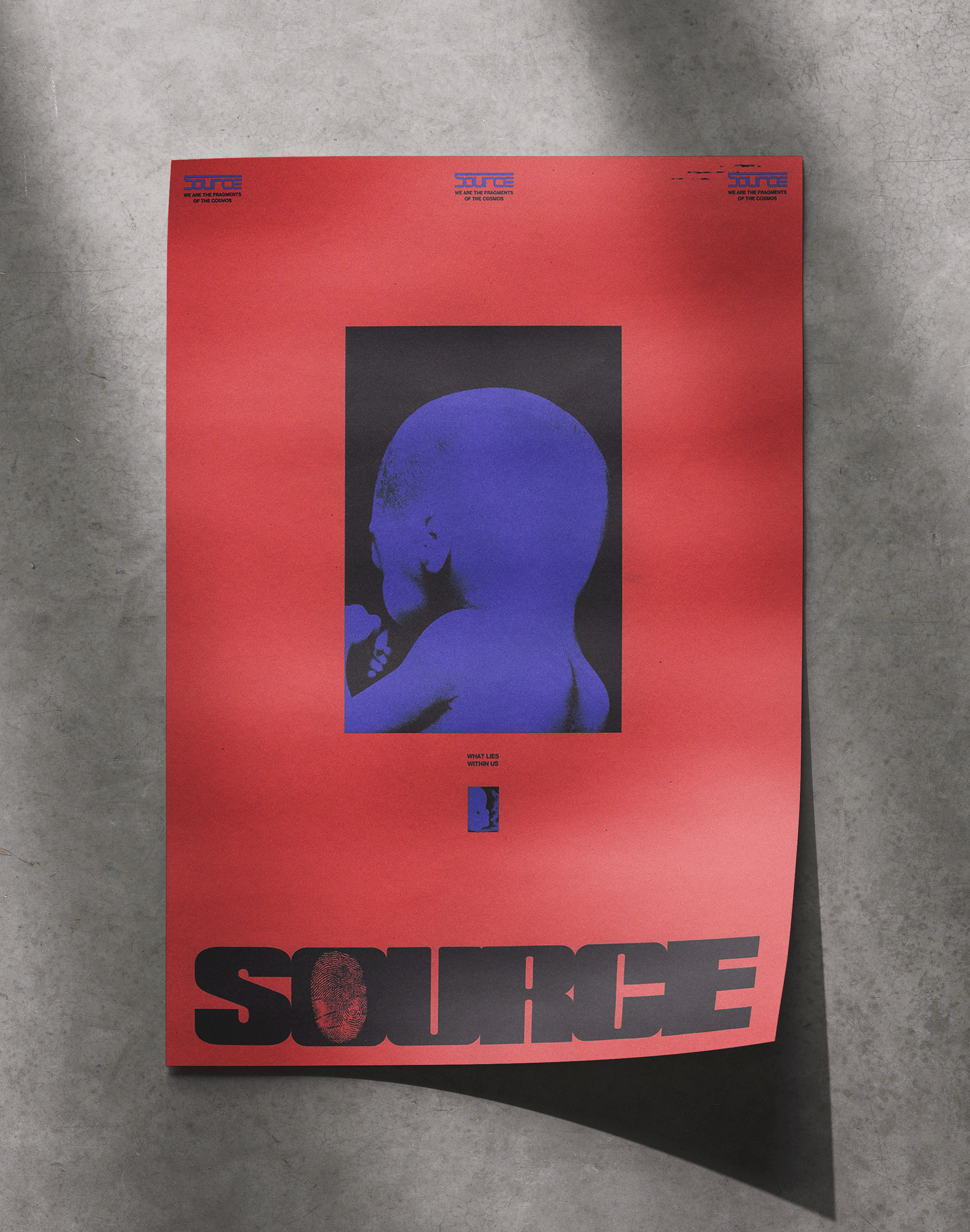 Source Within Modern Duvar Tablosu – Kırmızı Mavi Figüratif Poster