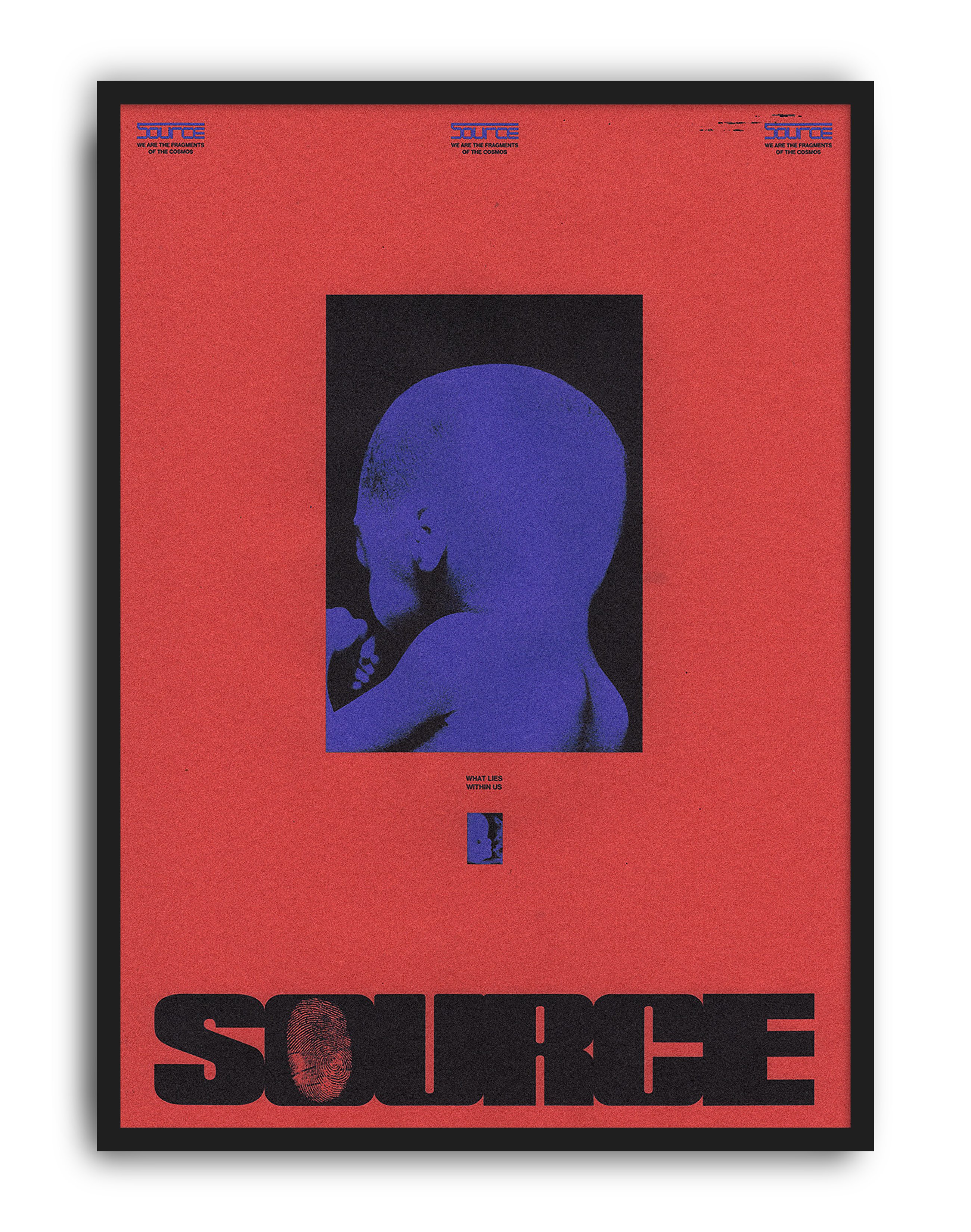 Source Within Modern Duvar Tablosu – Kırmızı Mavi Figüratif Poster