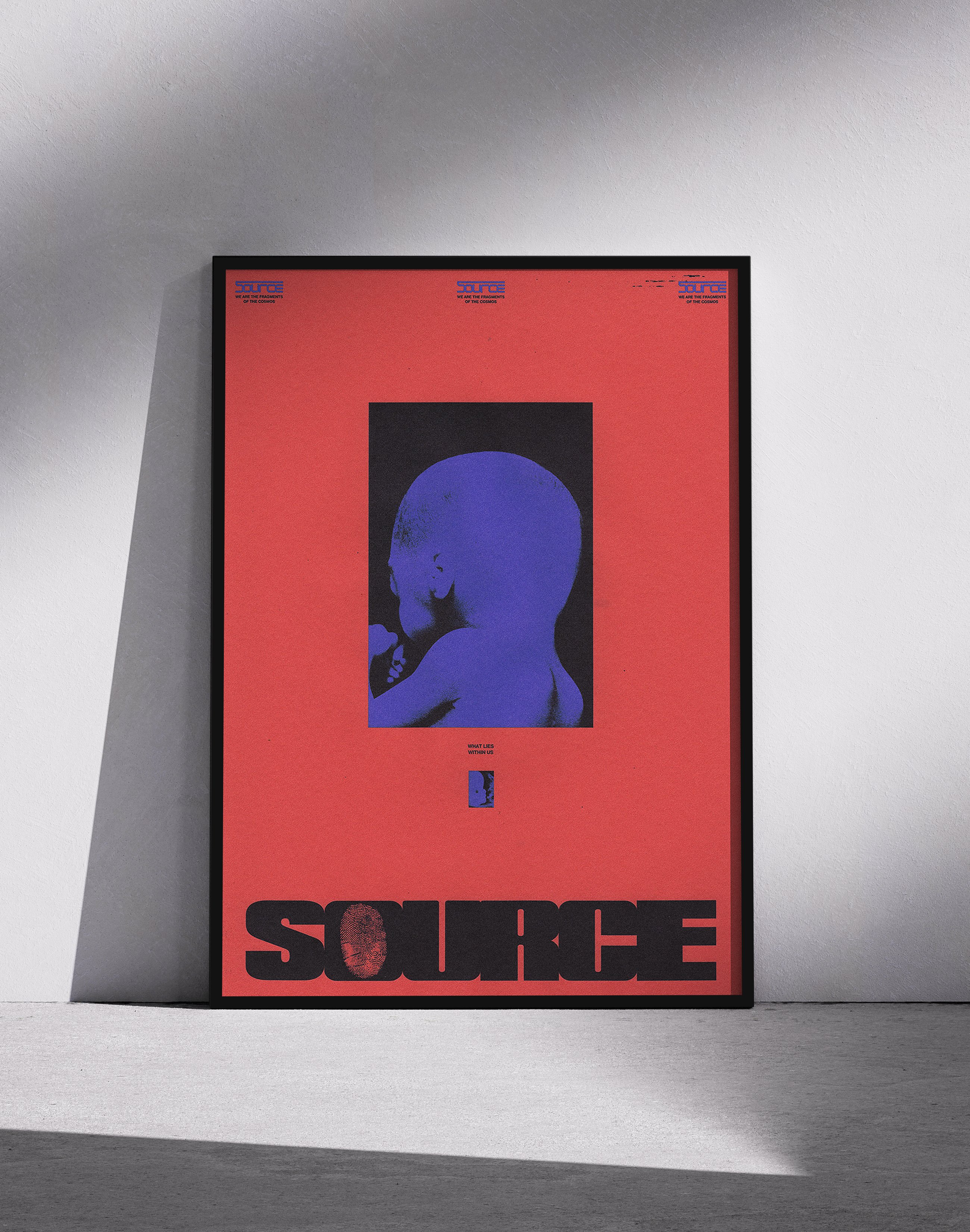Source Within Modern Duvar Tablosu – Kırmızı Mavi Figüratif Poster