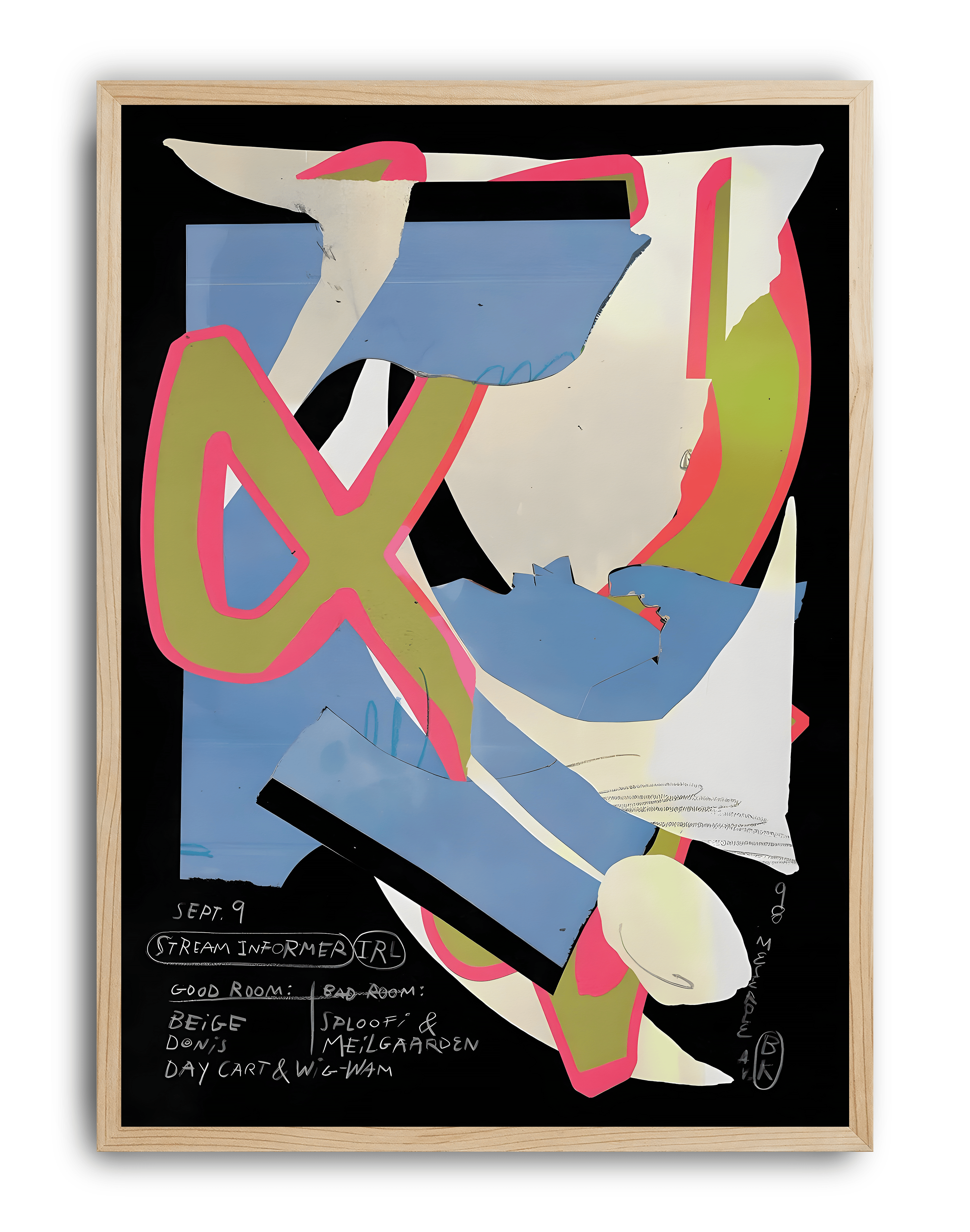 Stream Informer Modern Duvar Tablosu – Siyah Mavi Abstract Kolaj Poster