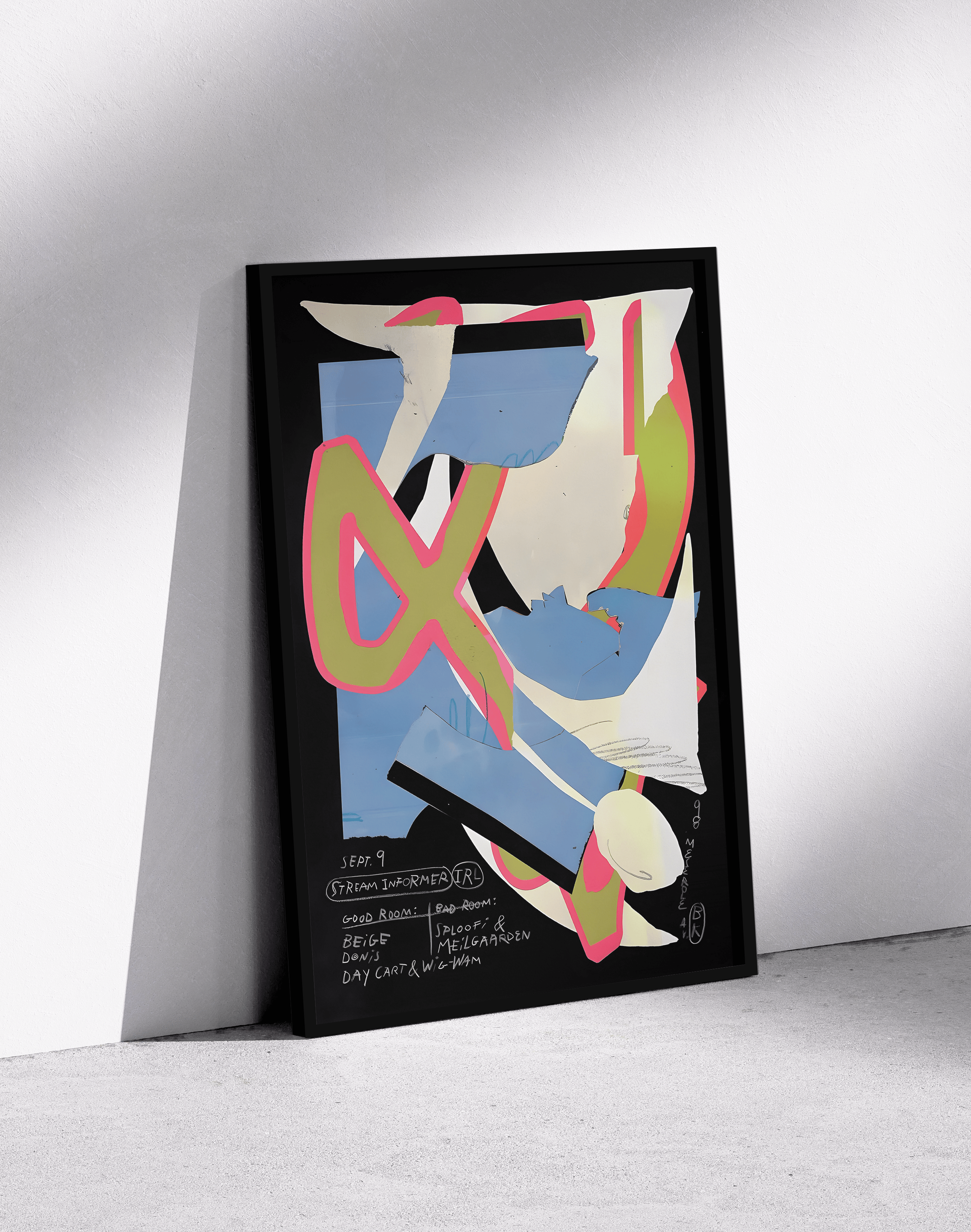 Stream Informer Modern Duvar Tablosu – Siyah Mavi Abstract Kolaj Poster