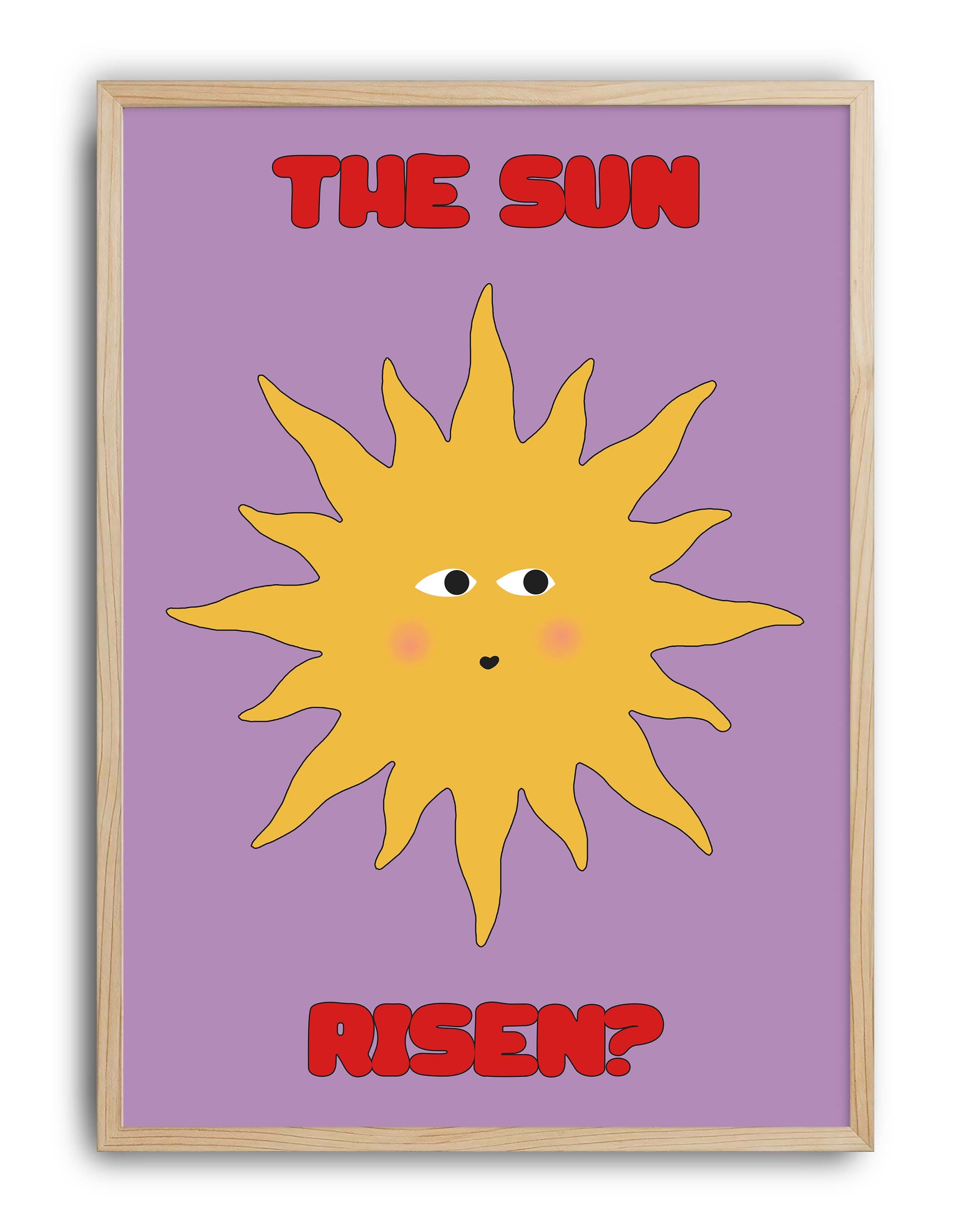 Sun Risen Retro Güneş İllüstrasyon Duvar Tablosu