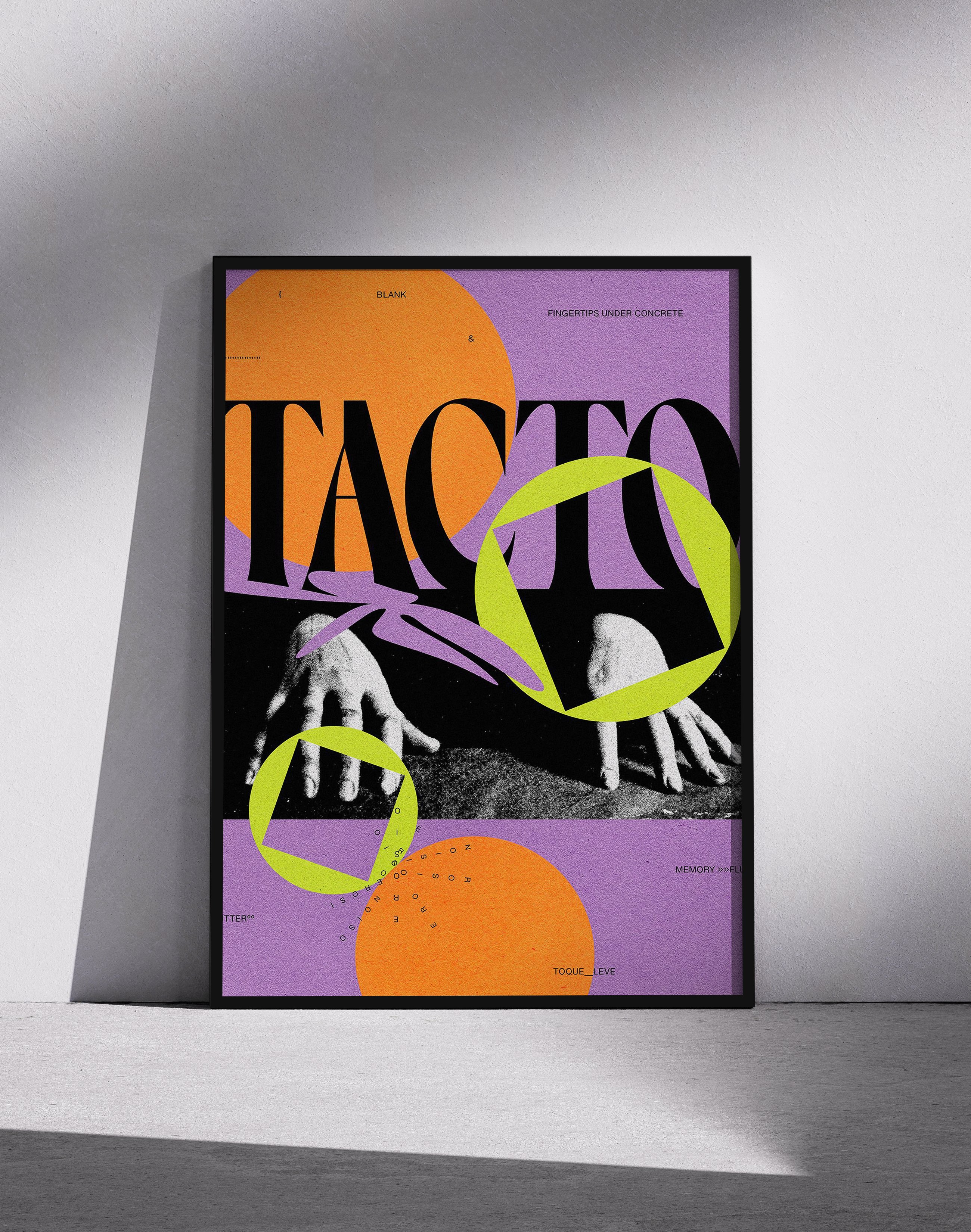 Tacto Modern Duvar Tablosu – Mor Turuncu Grafik Abstract Poster