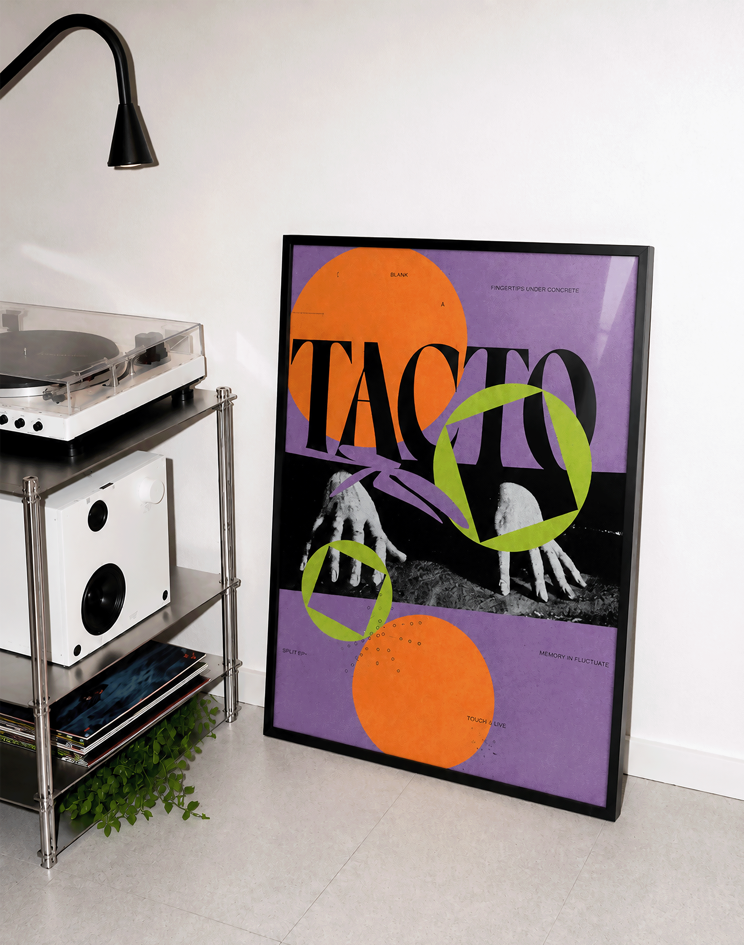 Tacto Modern Duvar Tablosu – Mor Turuncu Grafik Abstract Poster