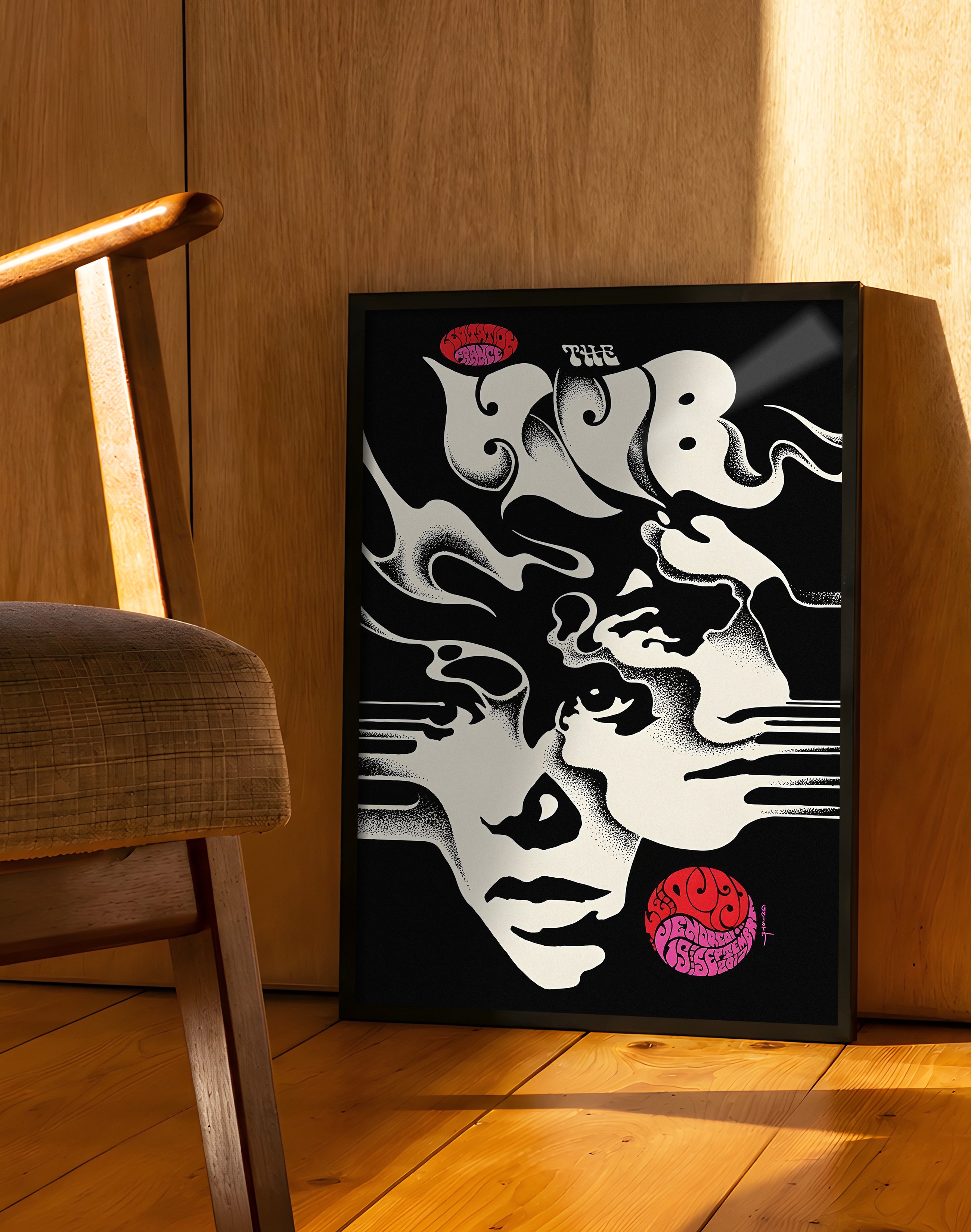 The Club Noir Modern Duvar Tablosu – Siyah Beyaz Abstract Yüz Poster
