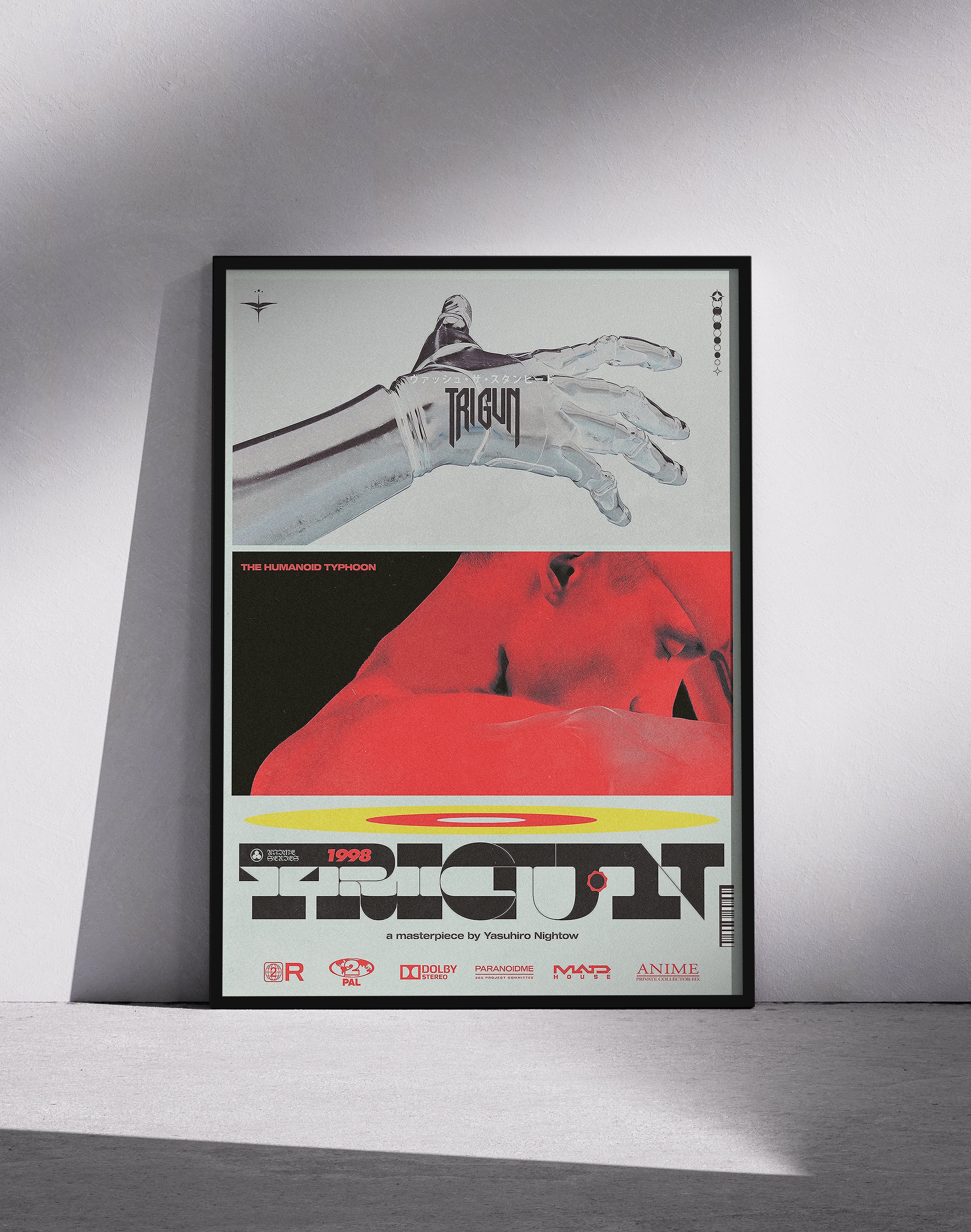 Trigun Retro Anime Duvar Tablosu – Kırmızı Siyah Manga Poster