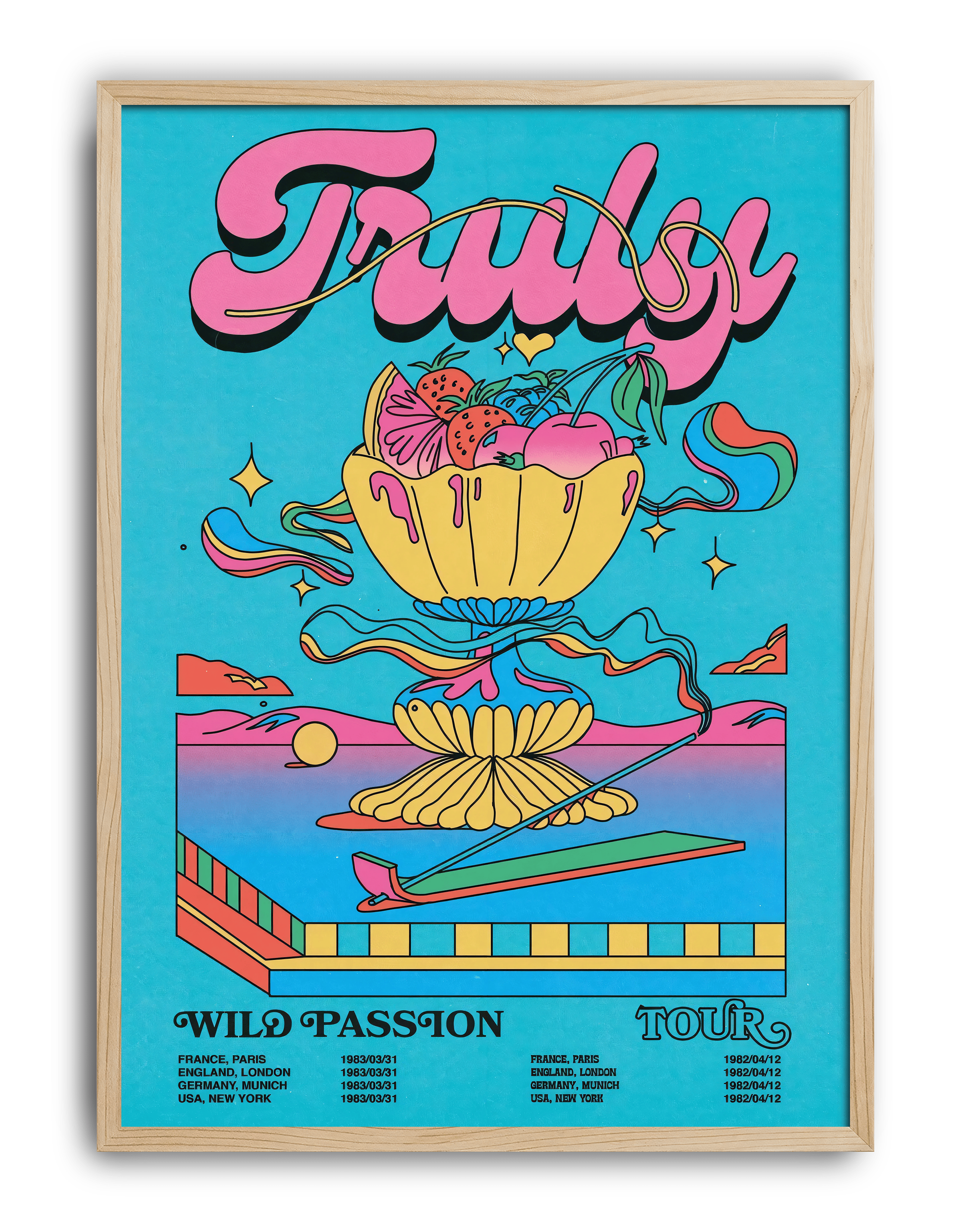 Truly Wild Passion Modern Duvar Tablosu – Retro Meyve Kupası Poster