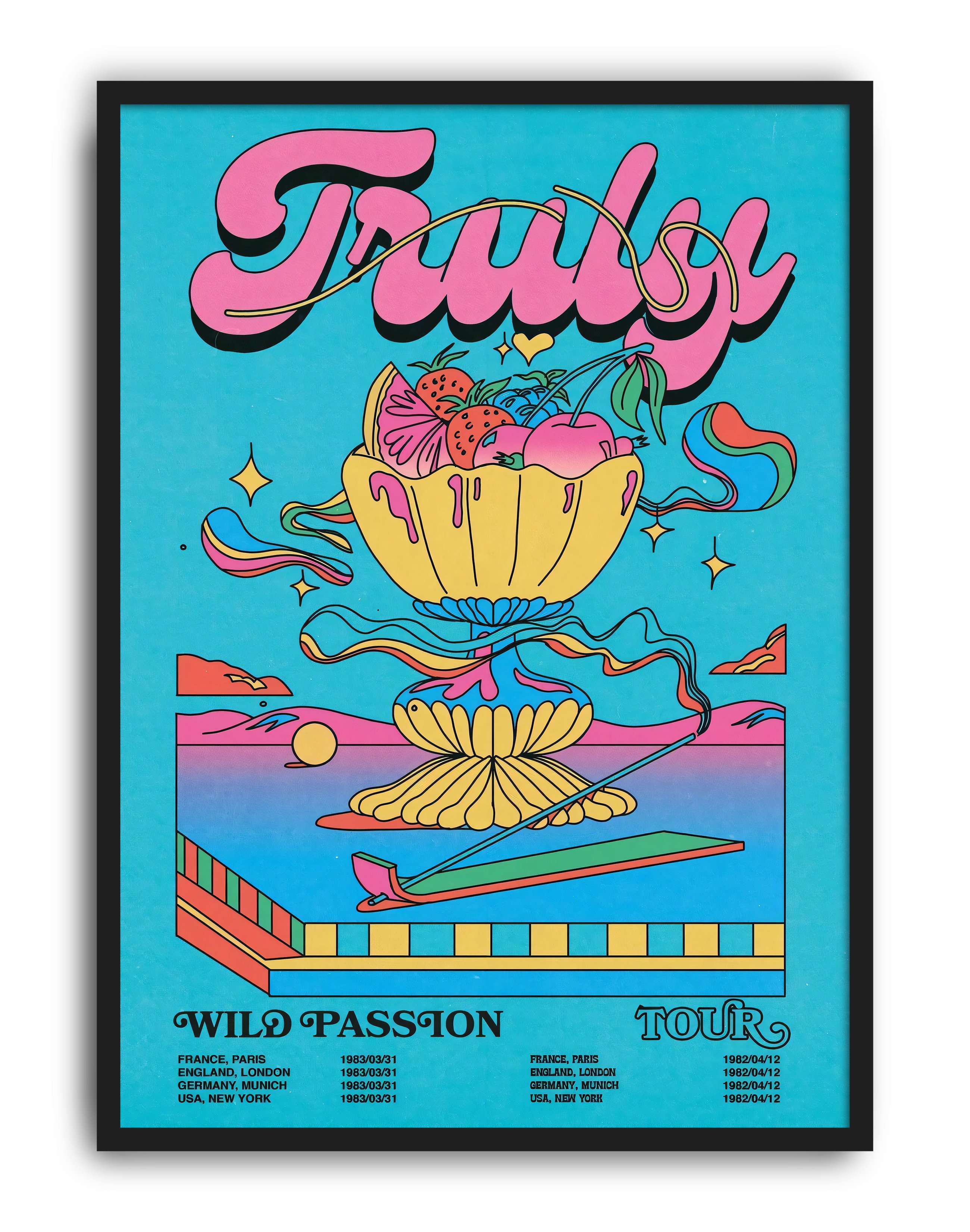 Truly Wild Passion Modern Duvar Tablosu – Retro Meyve Kupası Poster