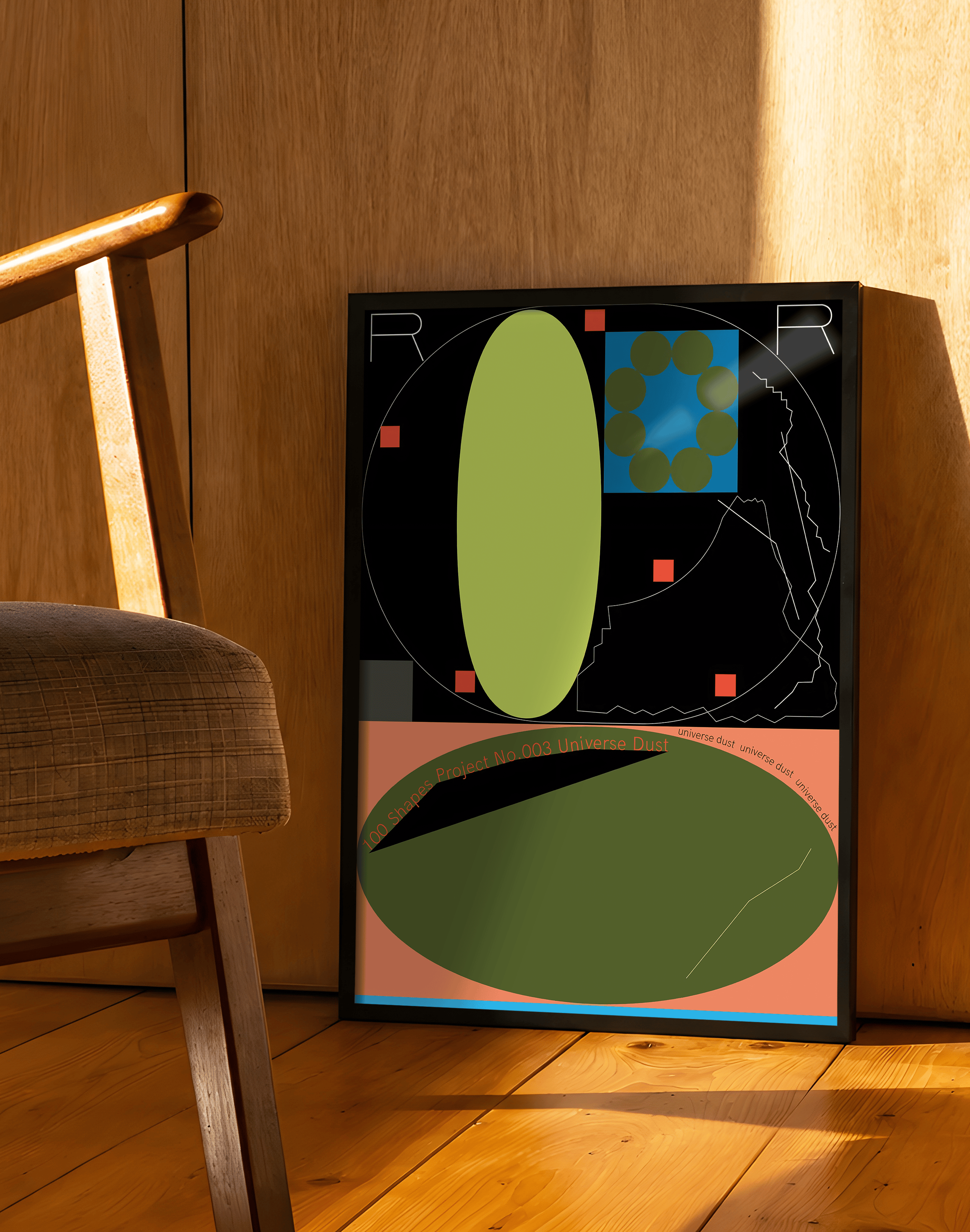 Universe Dust Modern Duvar Tablosu – Siyah Yeşil Abstract Poster