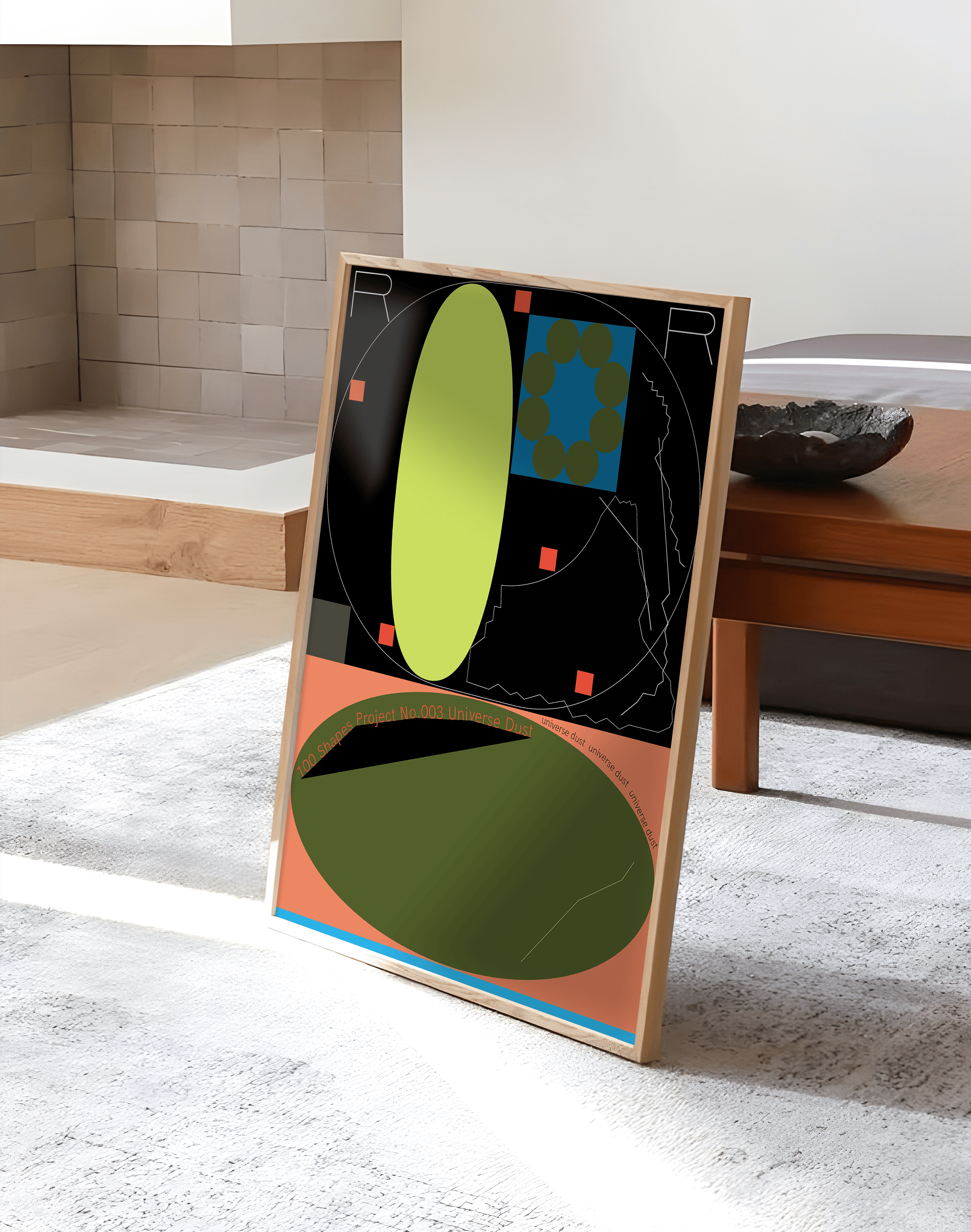 Universe Dust Modern Duvar Tablosu – Siyah Yeşil Abstract Poster
