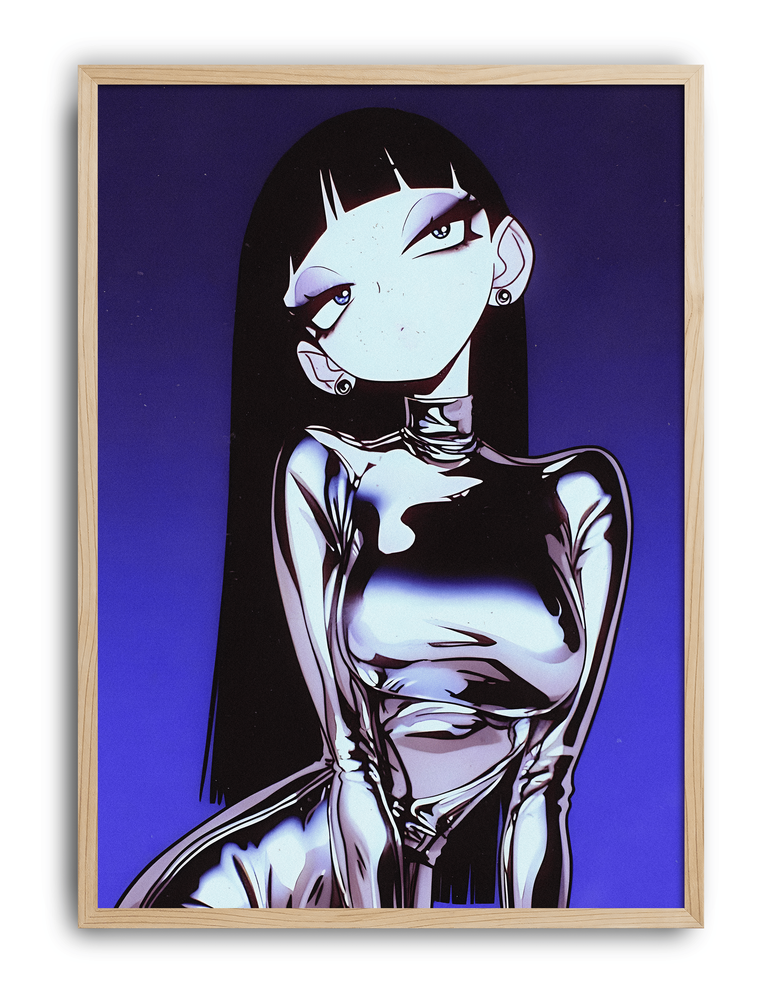 Violet Chrome Modern Duvar Tablosu – Mor Anime Figüratif Poster