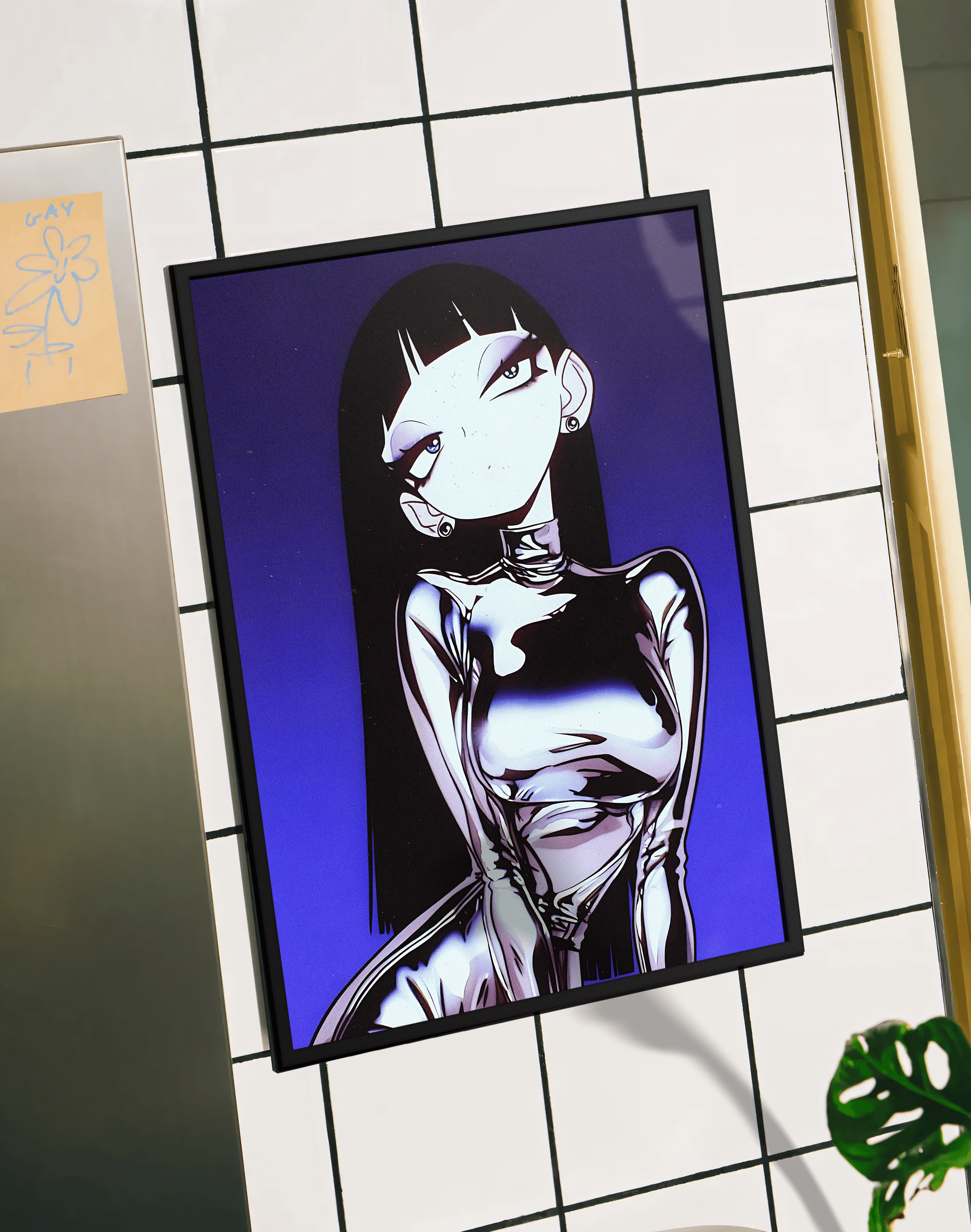 Violet Chrome Modern Duvar Tablosu – Mor Anime Figüratif Poster