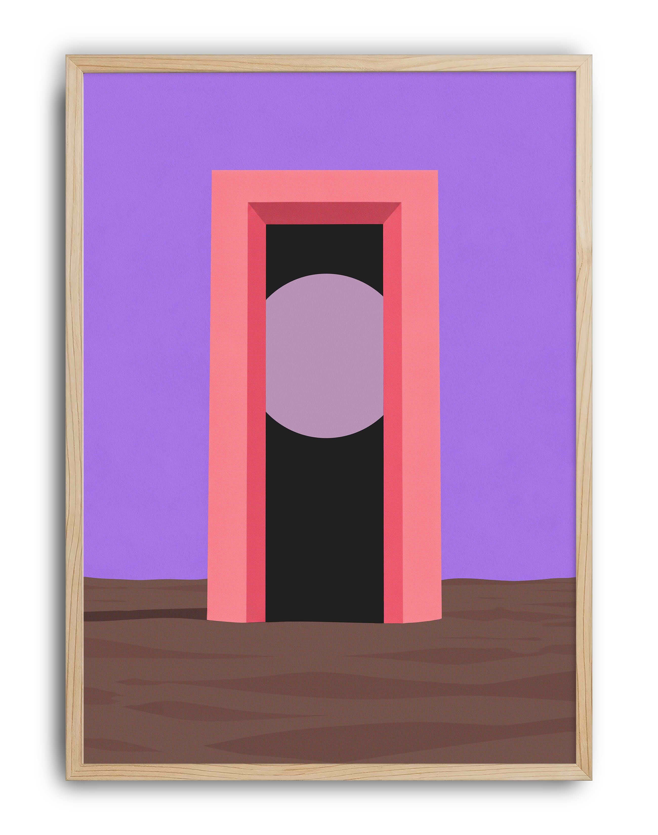 Violet Portal Mor Pembe Geometrik Duvar Tablosu