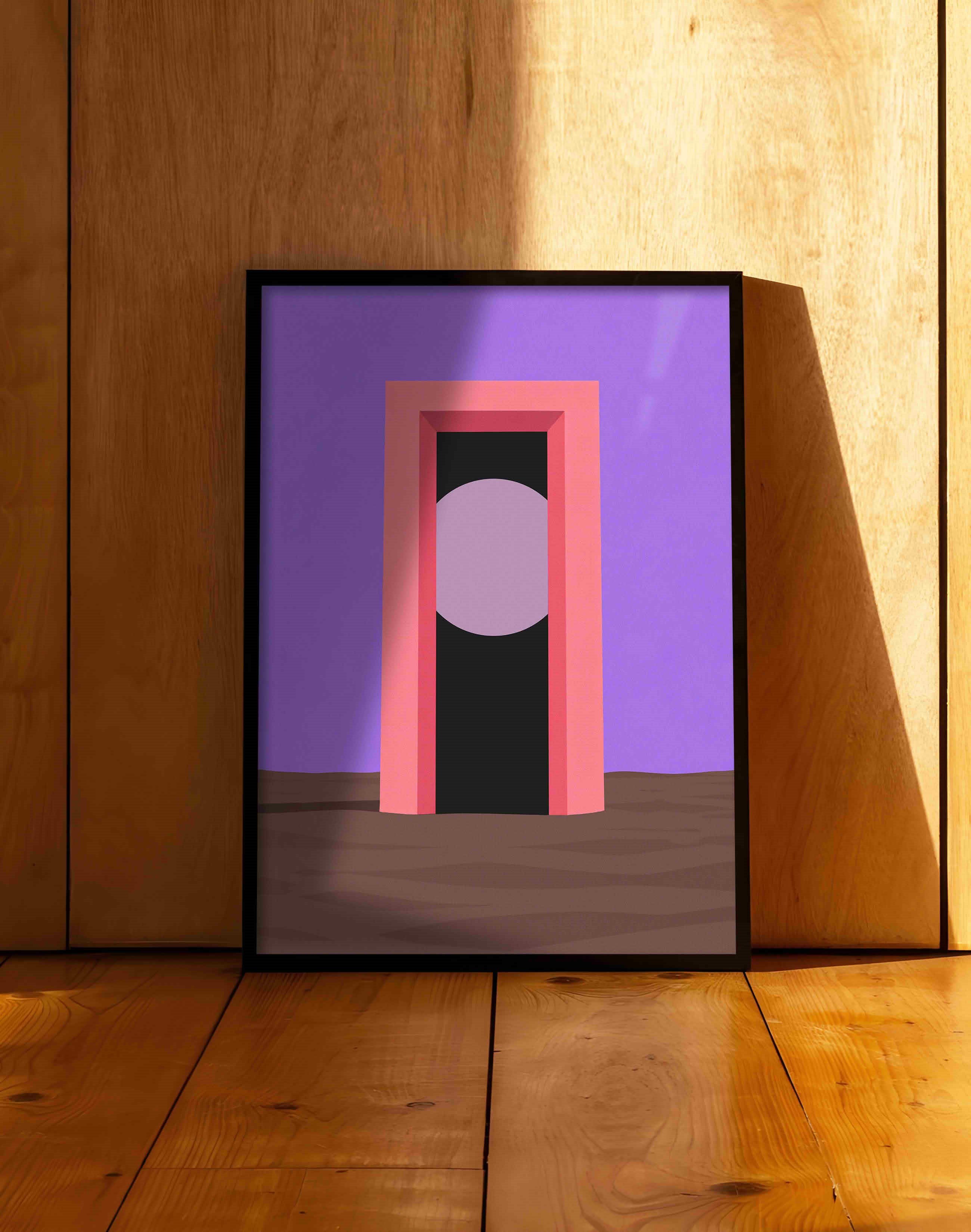 Violet Portal Mor Pembe Geometrik Duvar Tablosu
