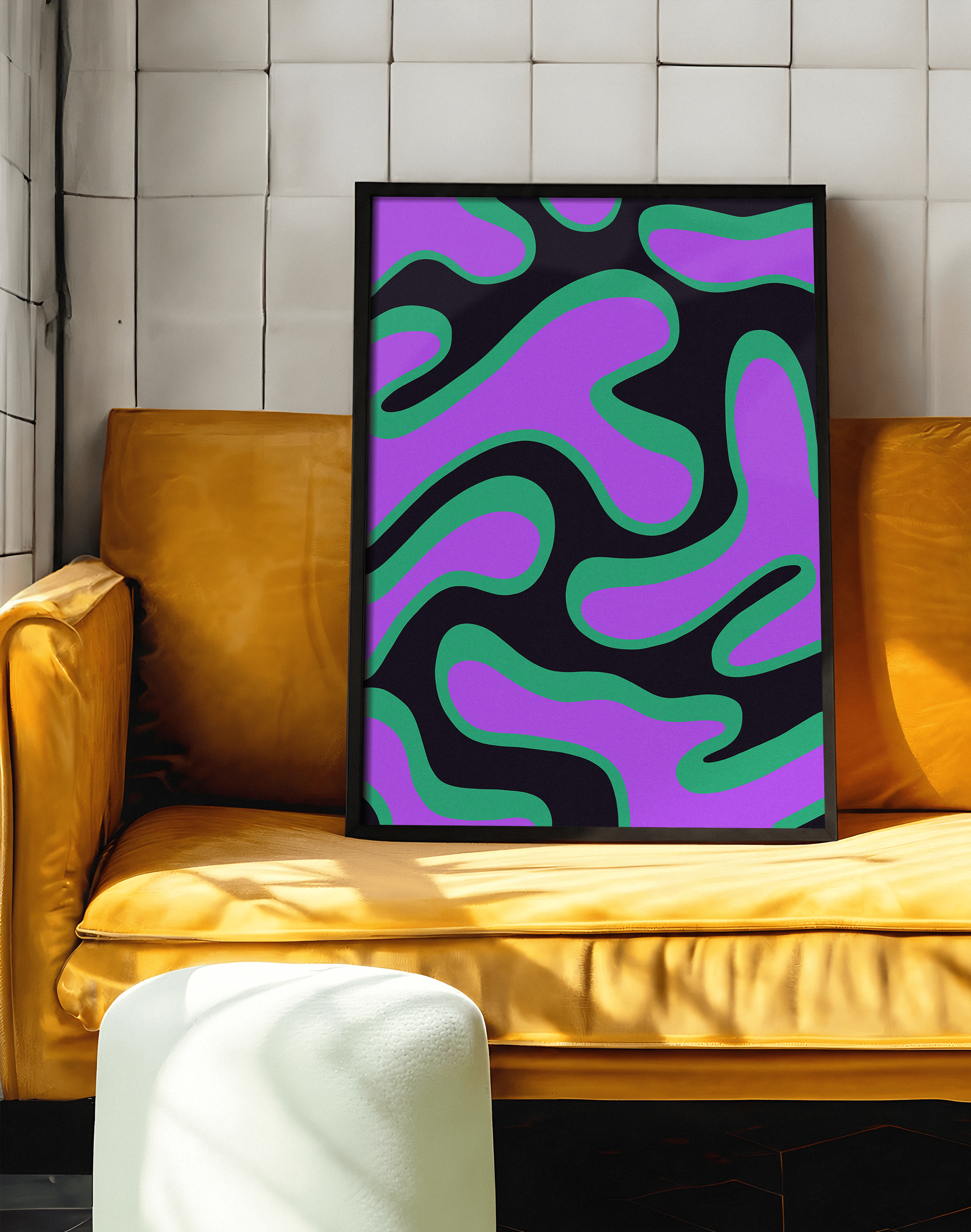 Violet Pulse Mor Yeşil Abstract Poster | 96 Room