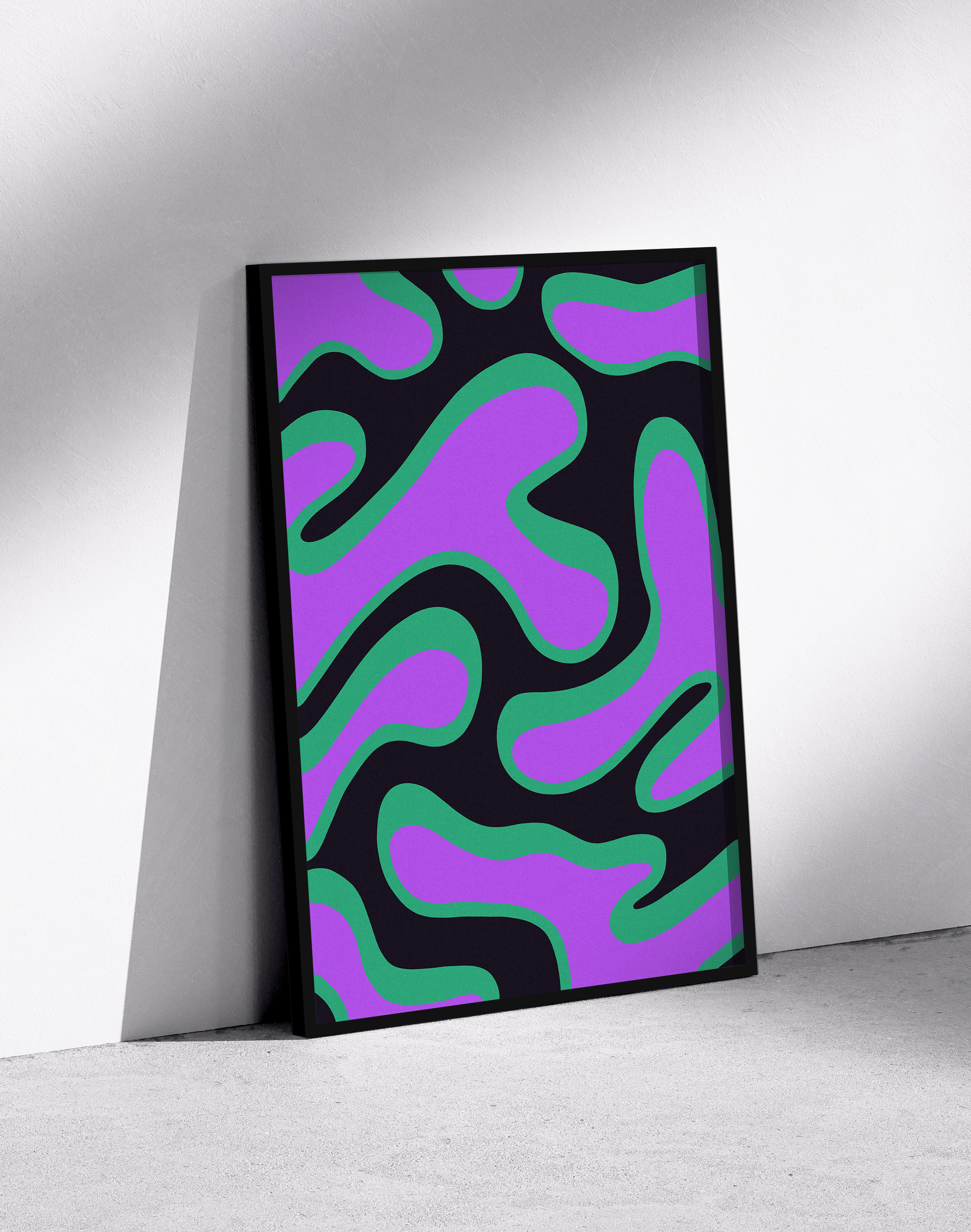 Violet Pulse Mor Yeşil Abstract Poster | 96 Room