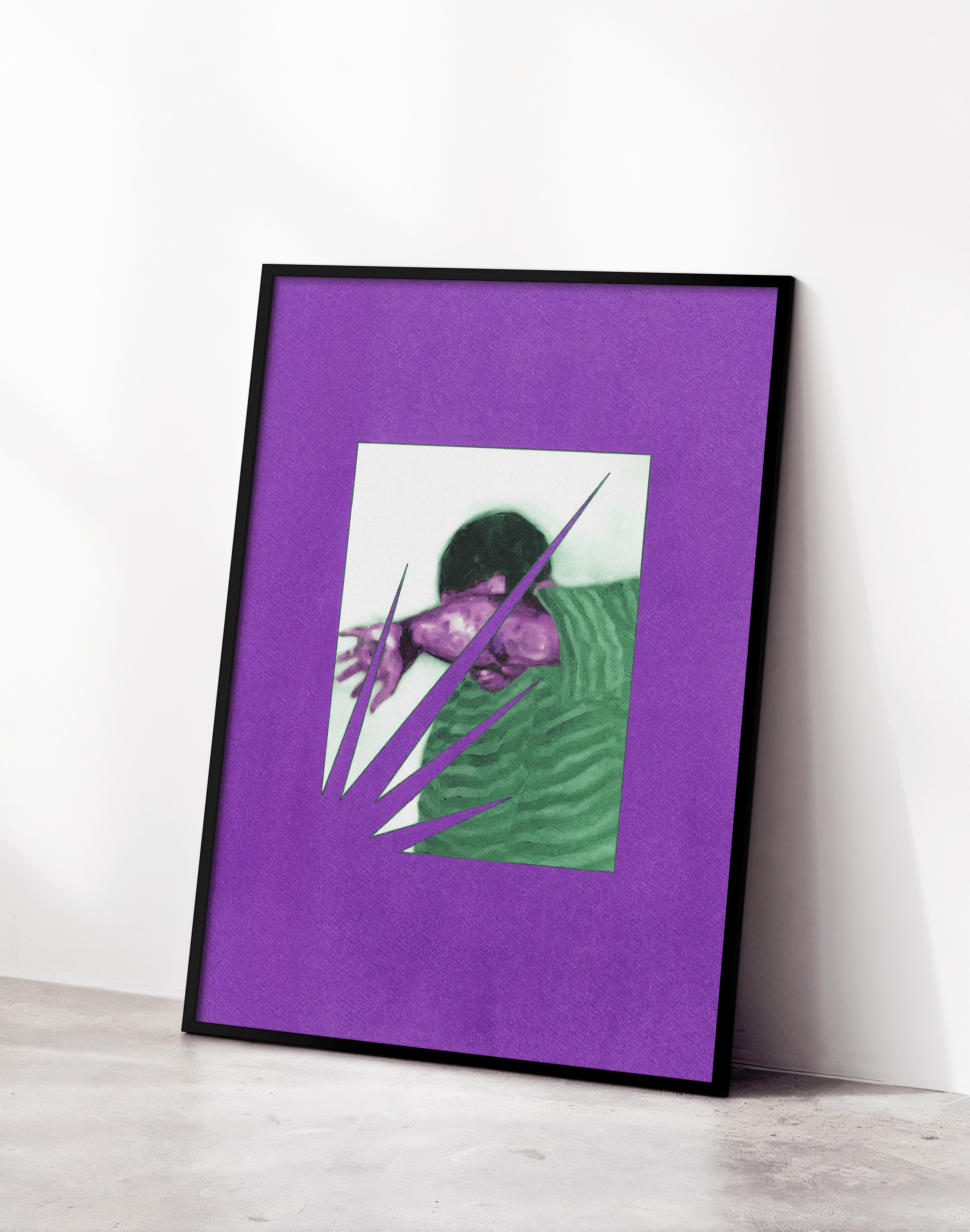Violet Static Mor Figüratif Kolaj Duvar Tablosu