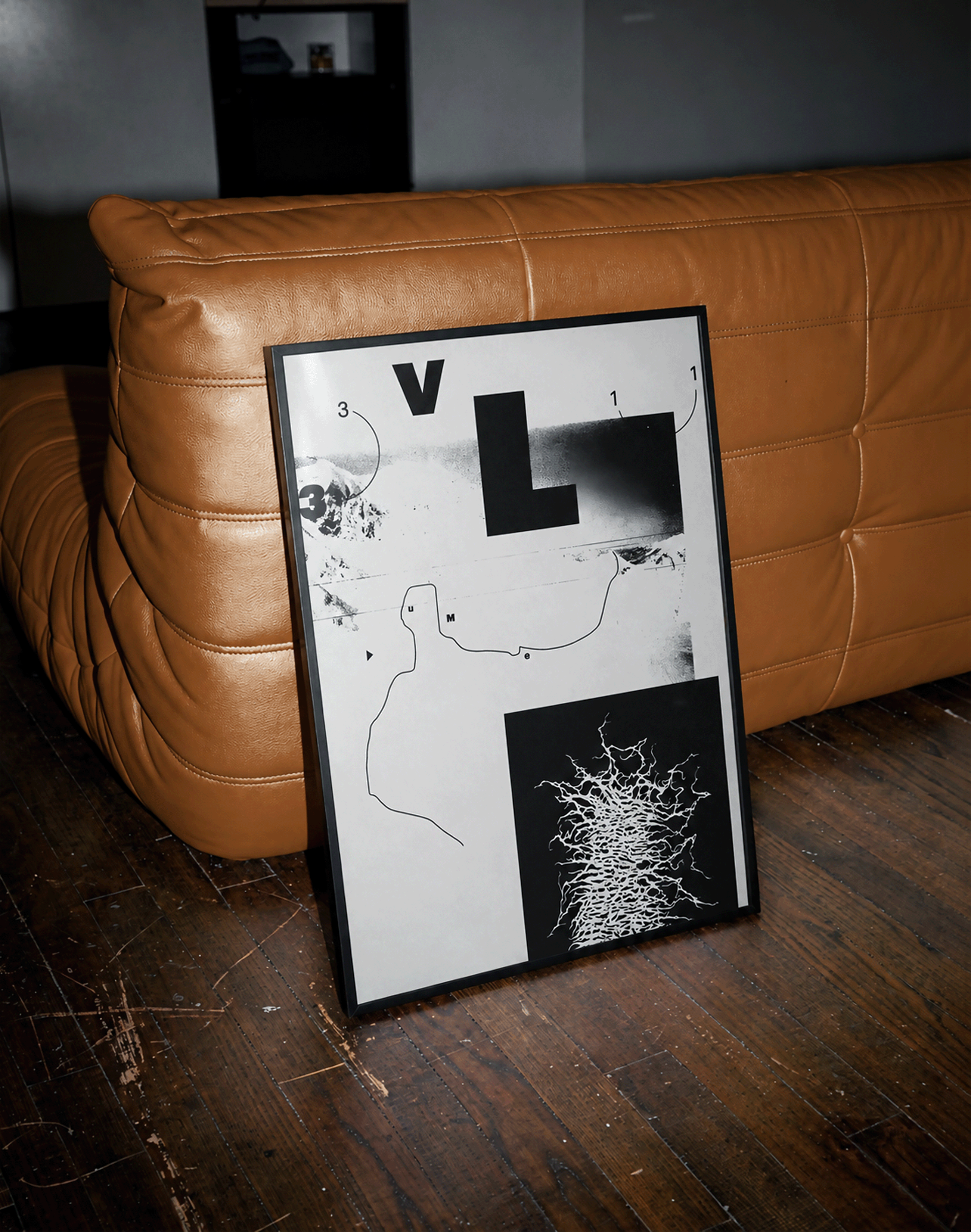 Volume Monochrome Modern Duvar Tablosu – Siyah Beyaz Abstract Poster