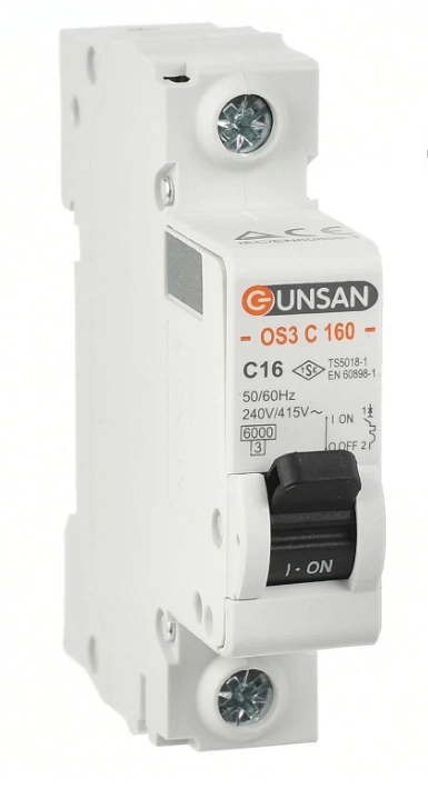 1 Adet Günsan 1X16a C Serisi 6Ka Otomatik Sigorta OS3C160-1C16