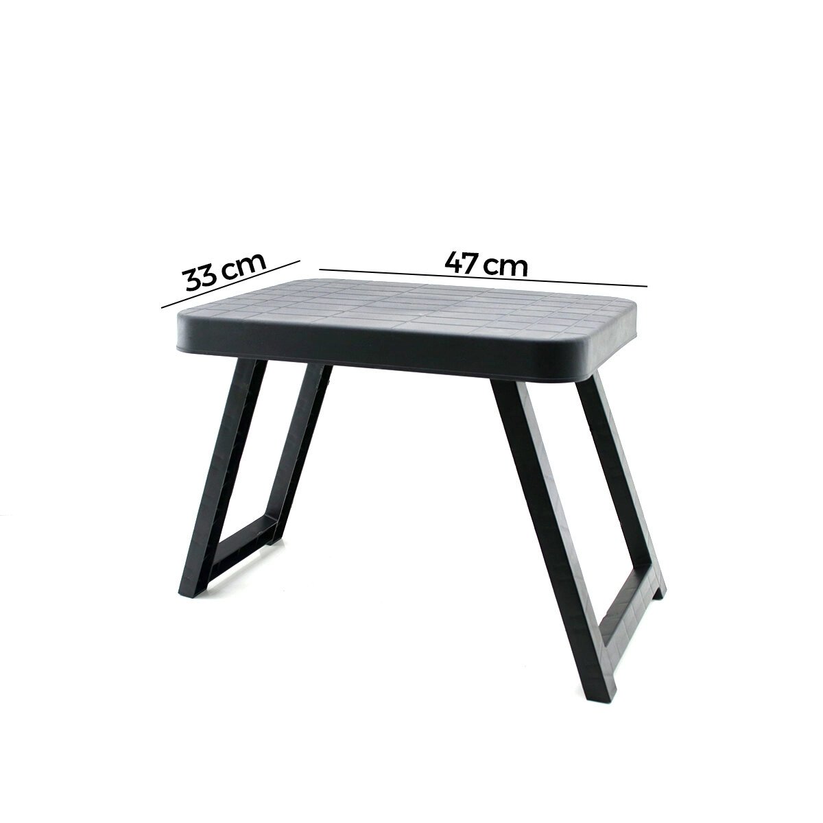 10 Adet Küçük= 47x33cm Kamp - Piknik Masası Siyah Plastik Katlanabilir Ayaklı=38cm Bx40