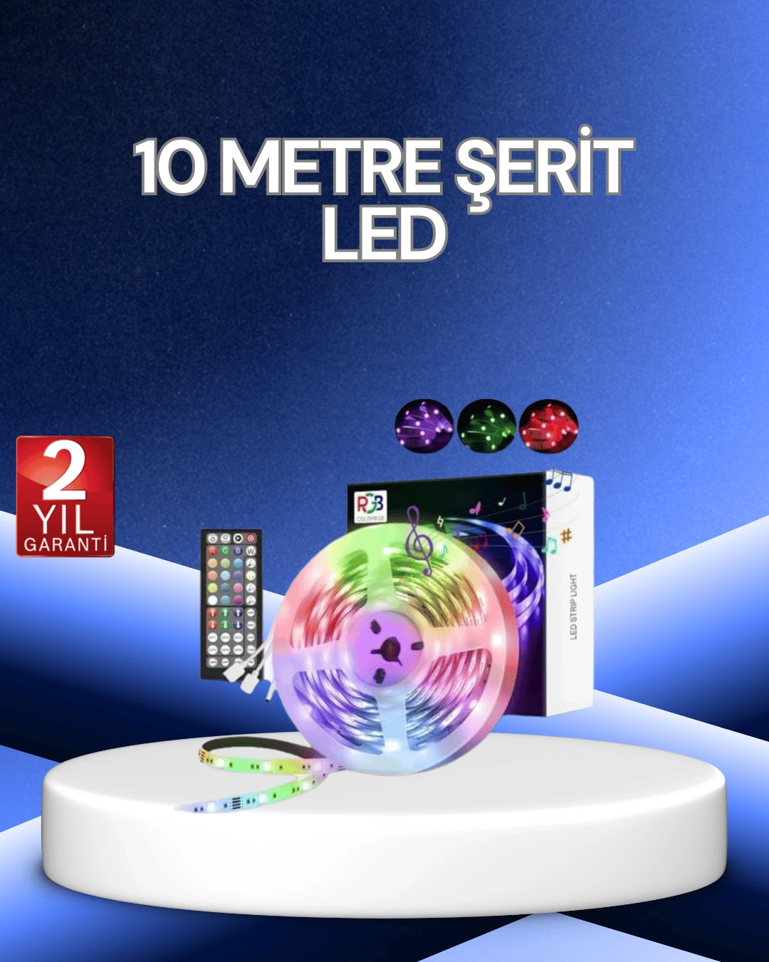10 Metre Smart Şerit Led Bluetooth Telefon Kontrollü USB Enerjili