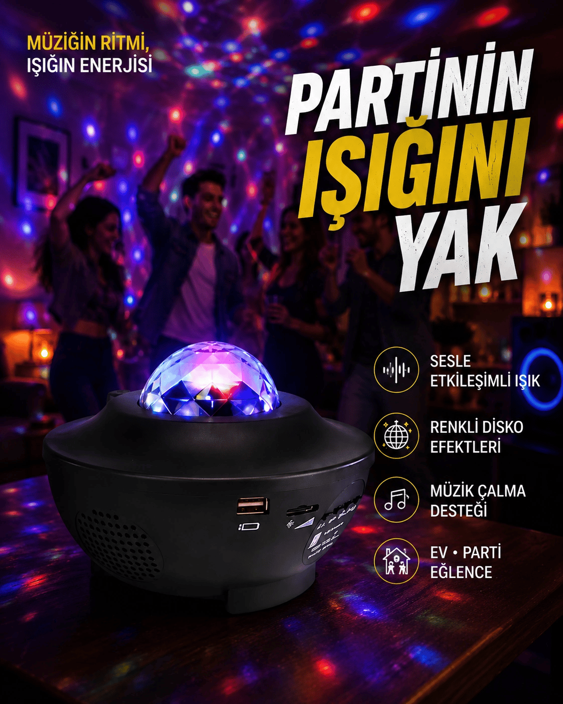10 Renkli Kombinasyon + Breathing Light + 2 Saat Zamanlayıcılı Star Lamba