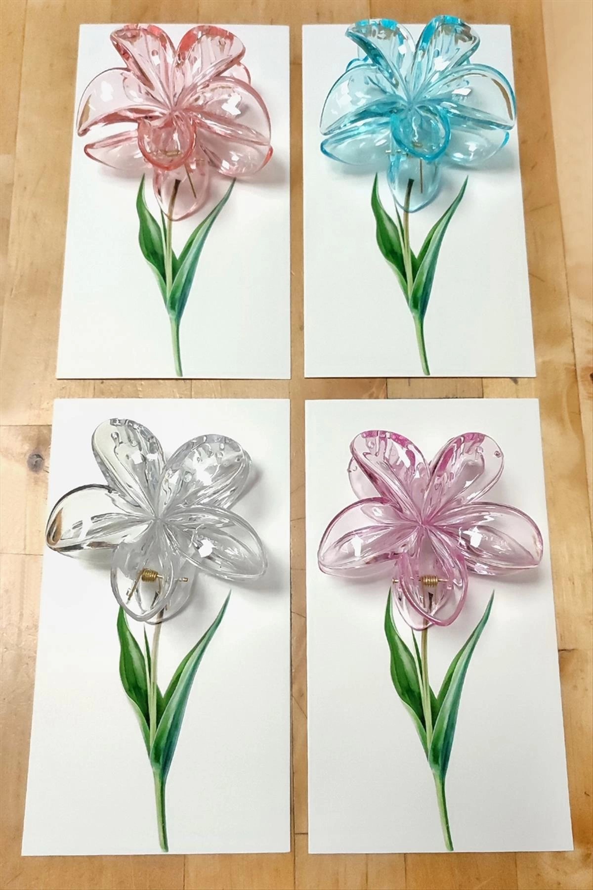 100 Adet Şeffaf Renkli Lotus Toka 8 cm Kına Seti