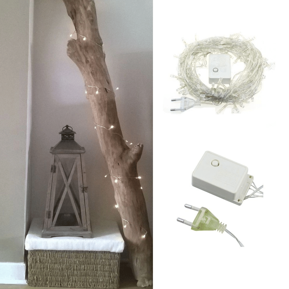 100 Ledli 8 Fonksiyonlu 10 Metre Led Aydınlatma Dekor Lambası (beyaz) Bx40