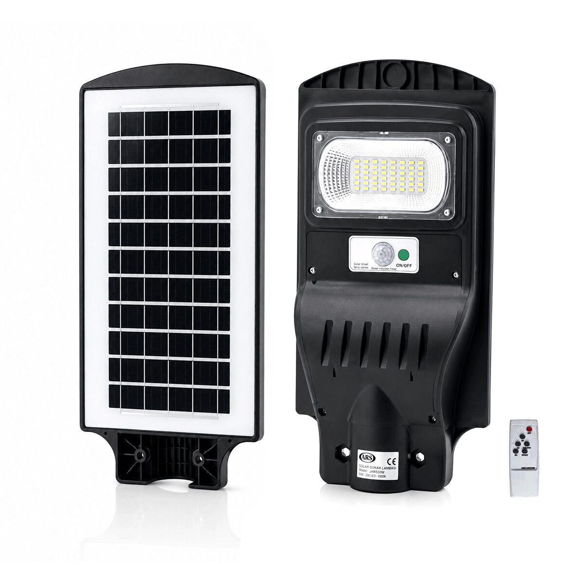 100w - 6500k Solar - Güneş Enerjili Sokak Lambası - Armatür Sensörlü Bahçe-balkon-sokak Ars-348964 Bx40