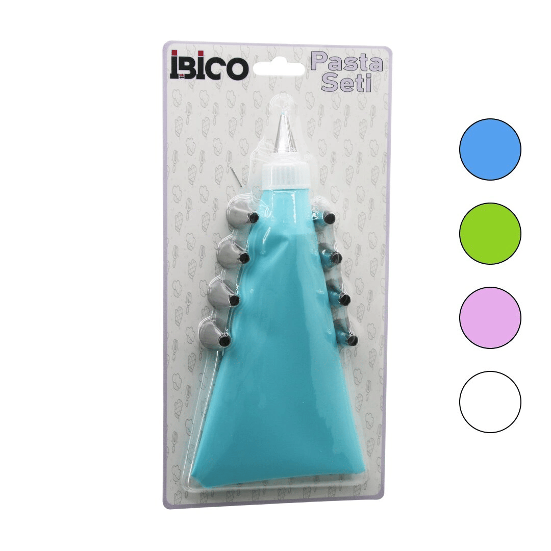 11pcs Pasta Seti - Renkli   1-krema Torbası - 9-metal Sıkma Uçları - 1-uç Tutucu Adaptör Bx40