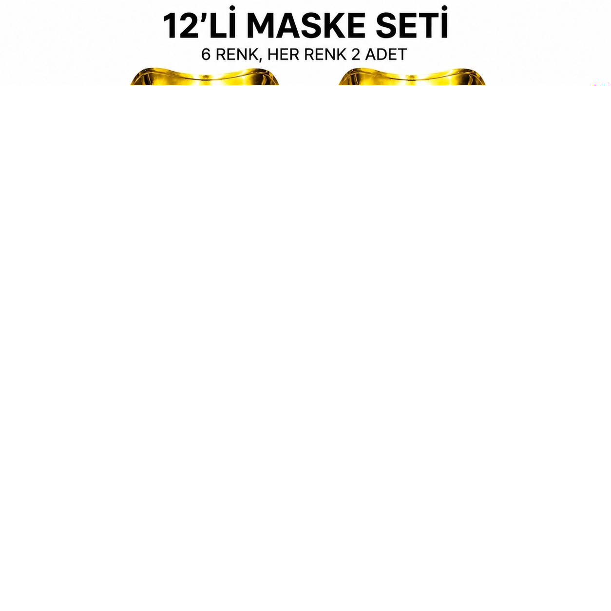 12'li Metalik Venedik Toptan Parti Maskesi Seti – 6 Renk Karışık Bx40