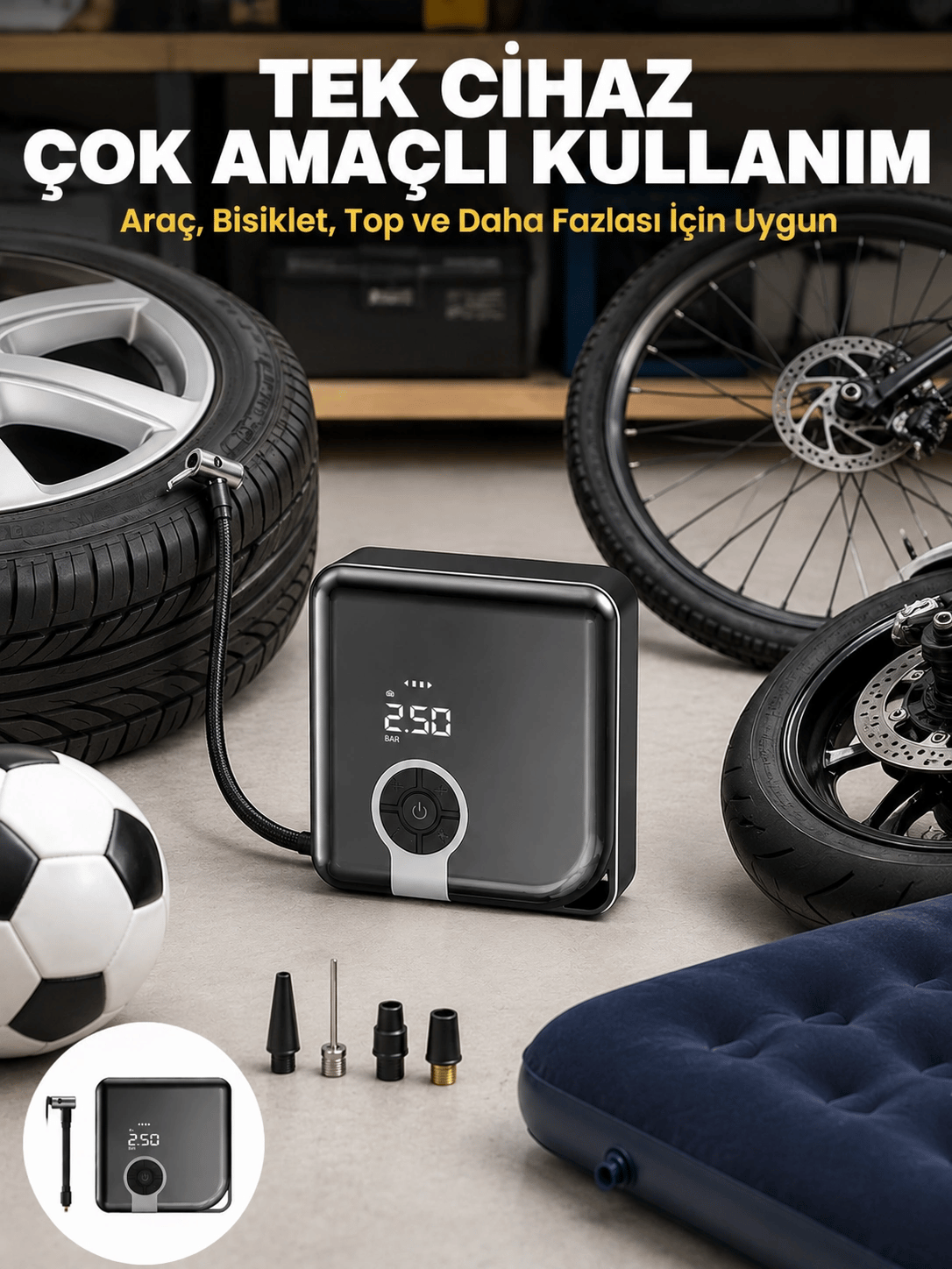 150 PSI Yüksek Basınç Kapasiteli Diyafram Tip KompresörYeni Nesil
