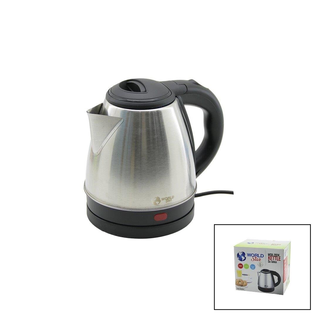 1500W  1.2LT  PASLANMAZ ÇELİK KETTLE SU ISITICI OTEL TİPİ WSK-2024 (3936)