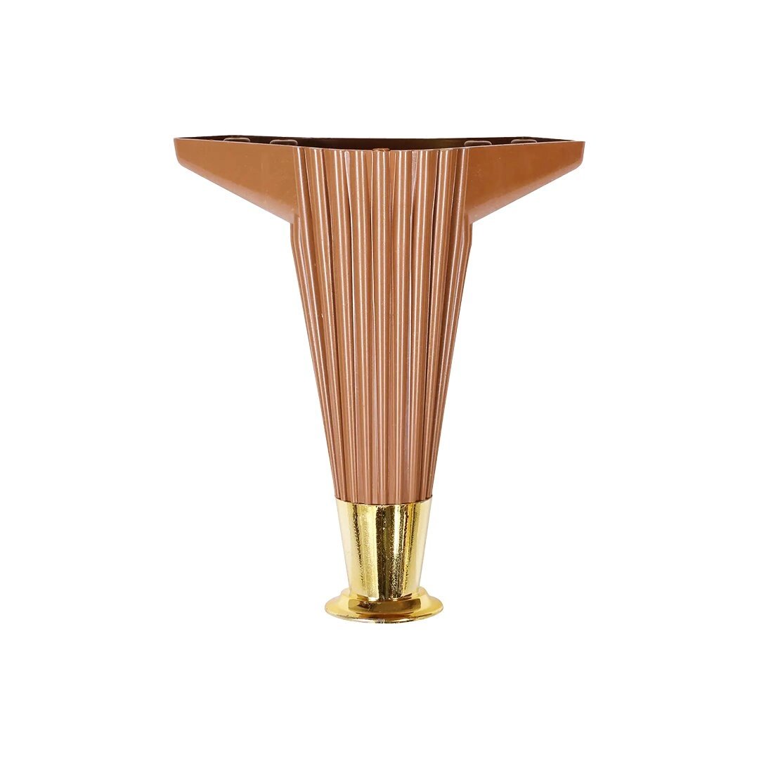 15cm - Kahverengi - Gold Uçlu  Plastik Mobilya - Koltuk Ayak Bx40