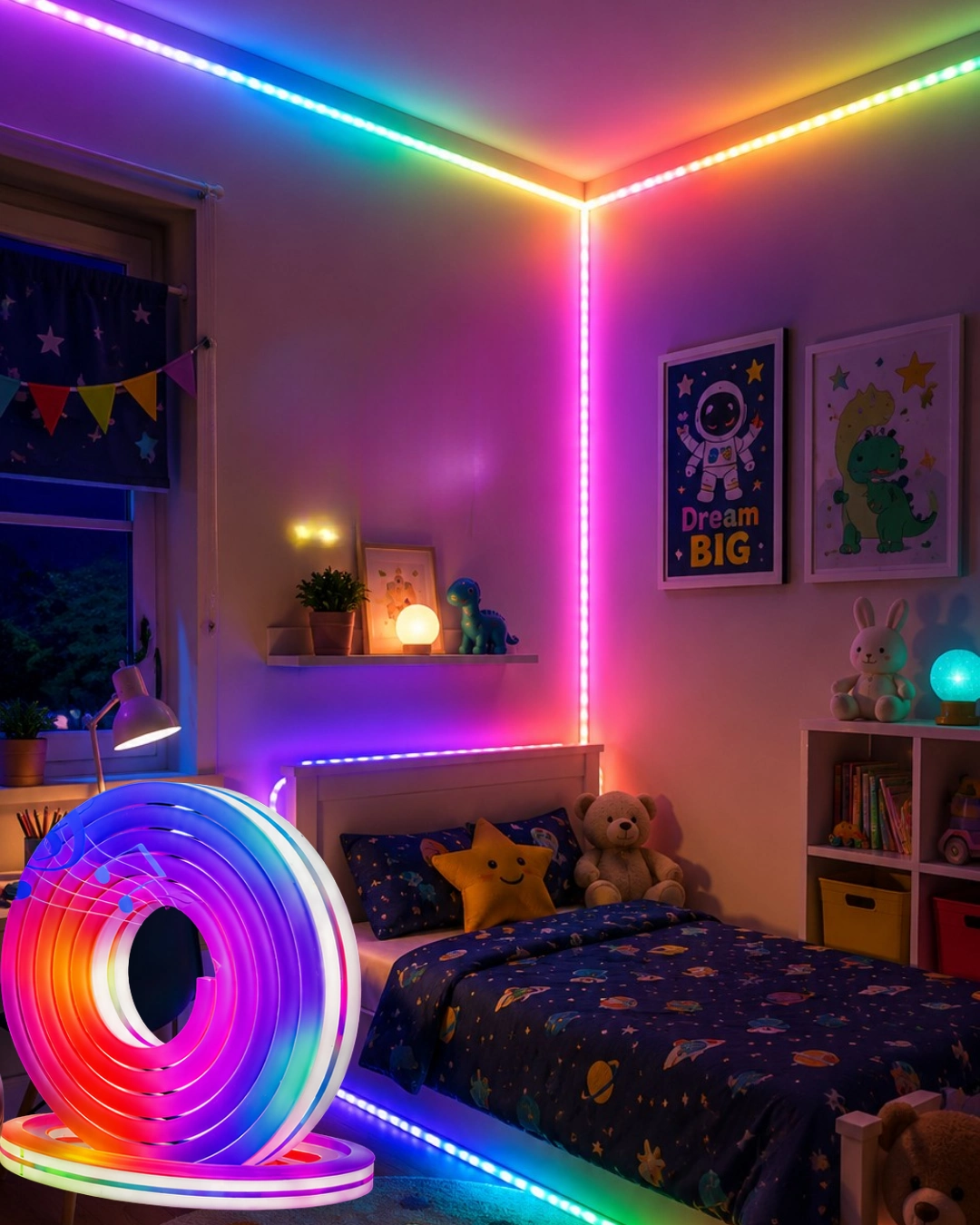 16 Milyon Renk RGB Neon Şerit Led İç ve Dış Mekan Dekor Işığı