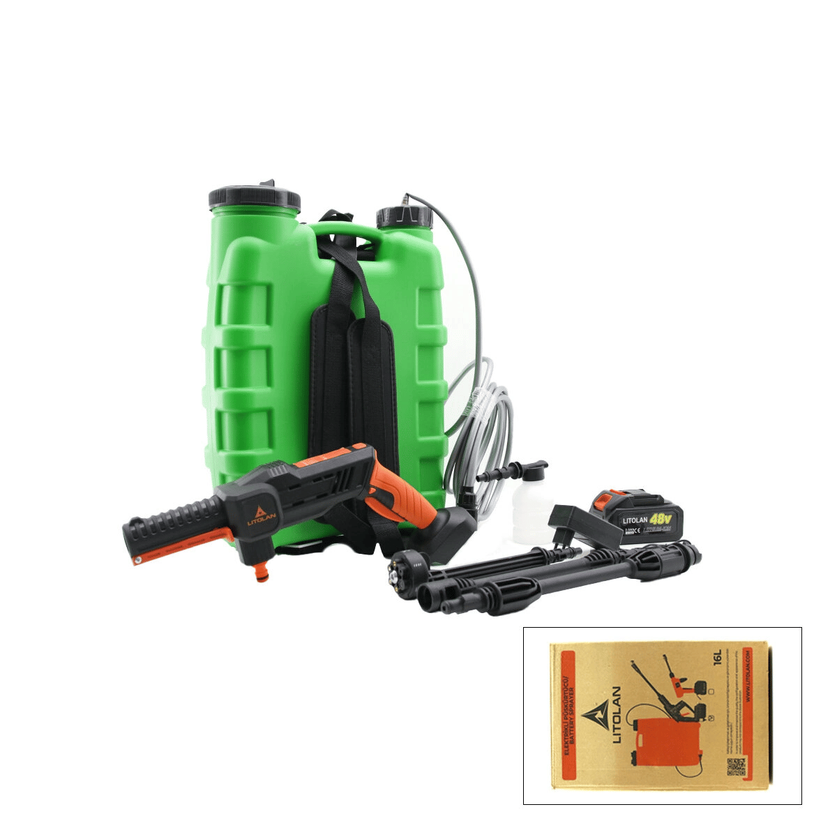 16lt Elektirikli Oto - Araç Yıkama Tabancası - İlaç Pompası Püskürtücü 4.8v Ewasher Bx40