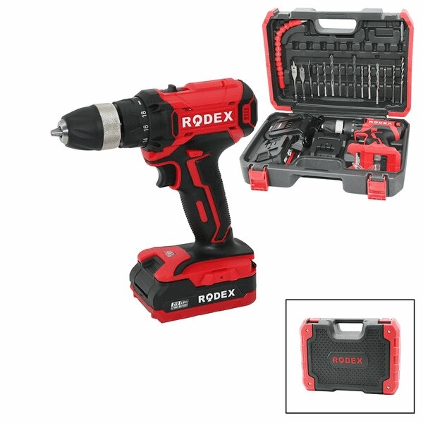 2 Kademe Hız - Vites Şarjlı=çift Batarya 17pcs Uçlu Matkap 0-350 / 0-1350 Rpm 21v/2.0a Lı-ıon Rdx-3375a Bx40