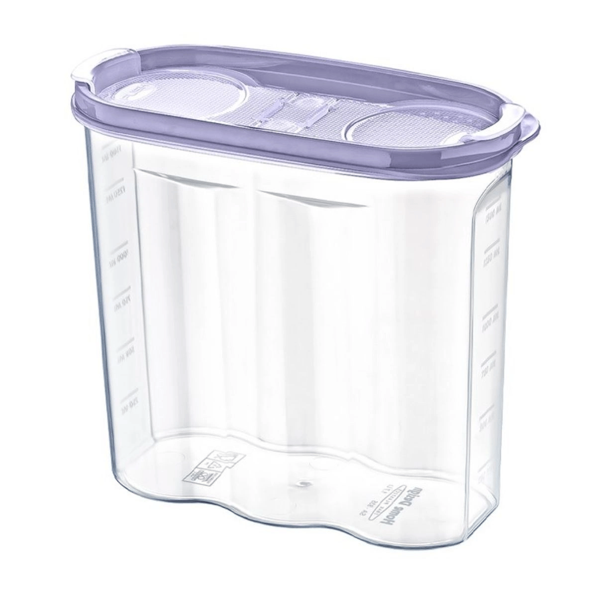 2 Kapaklı Ölçekli Erzak Kuru Gıda Saklama Kutusu Kabı - 1,7 Litre - Sa935 Bx40