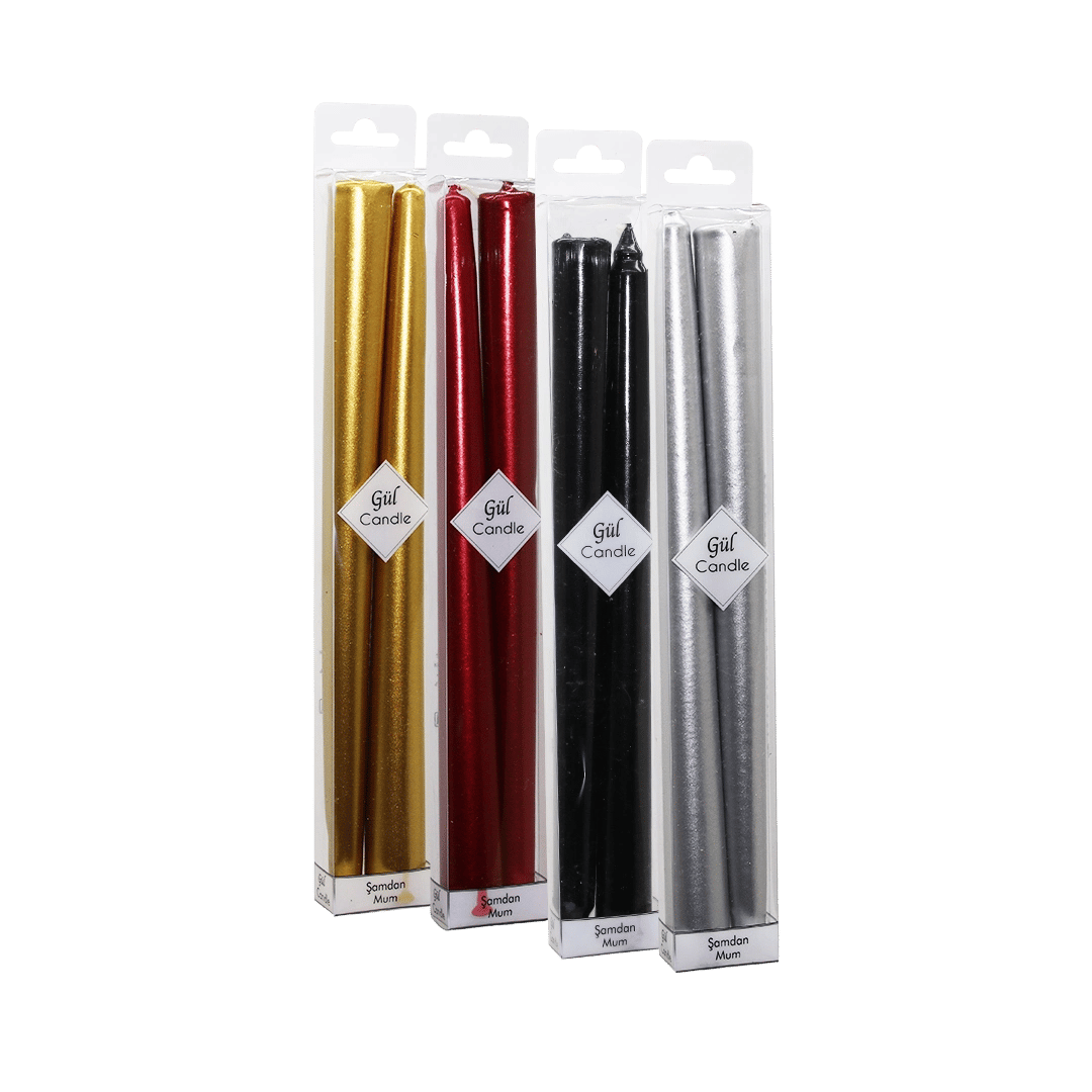 2 Parça  Yaldız Şamdan Mum Bx40