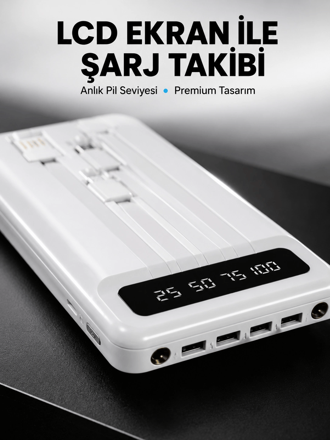 20.000mAh Taşınabilir Powerbank PD Teknolojili Çift USB Çıkışlı Yeni Nesil