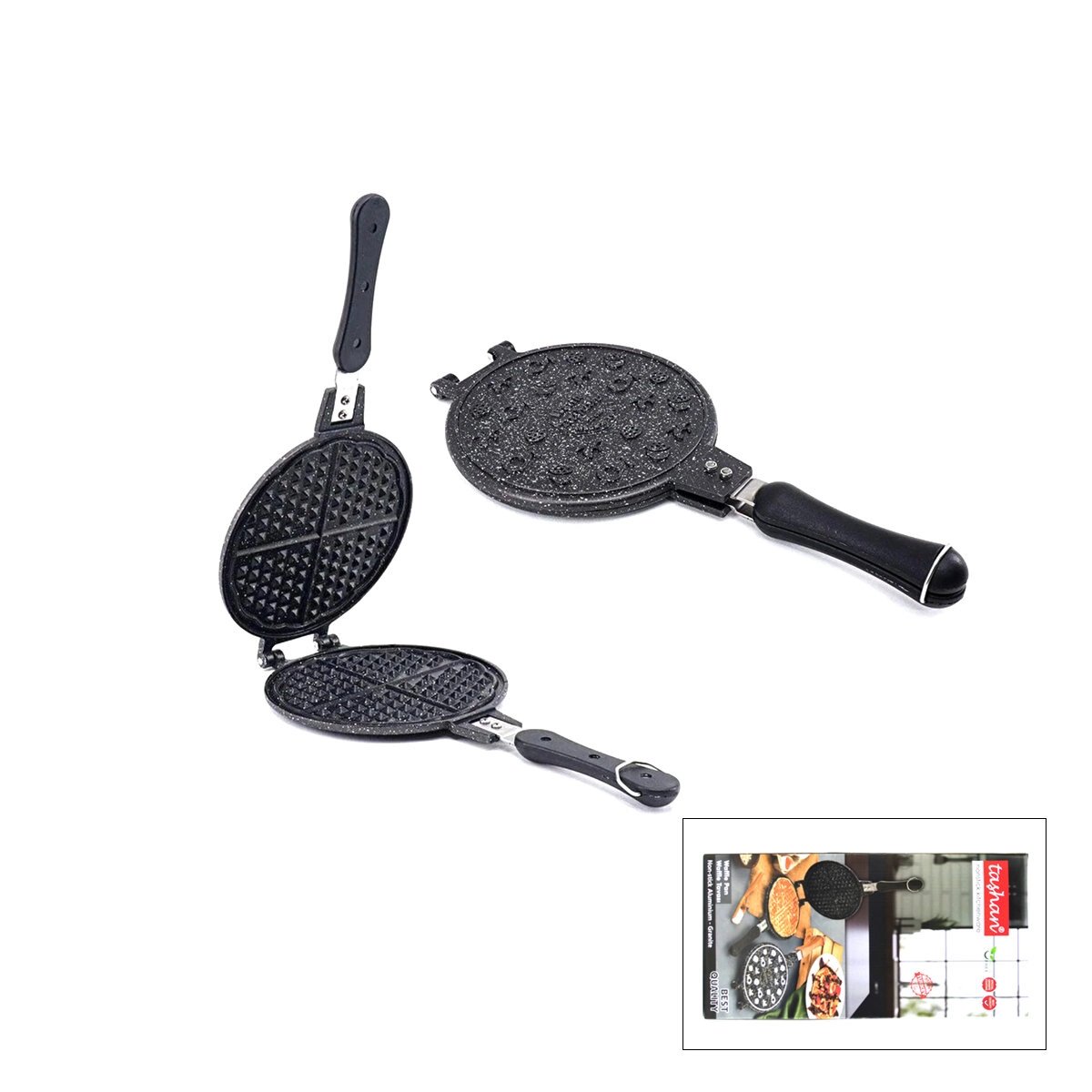 20cm Granit Döküm Waffle Tava Bakalit Sap Bx40