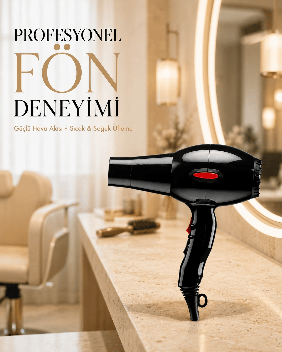 2200 Watt Profesyonel Saç Kurutma Makinesi AC Motorlu Yüksek Performanslı