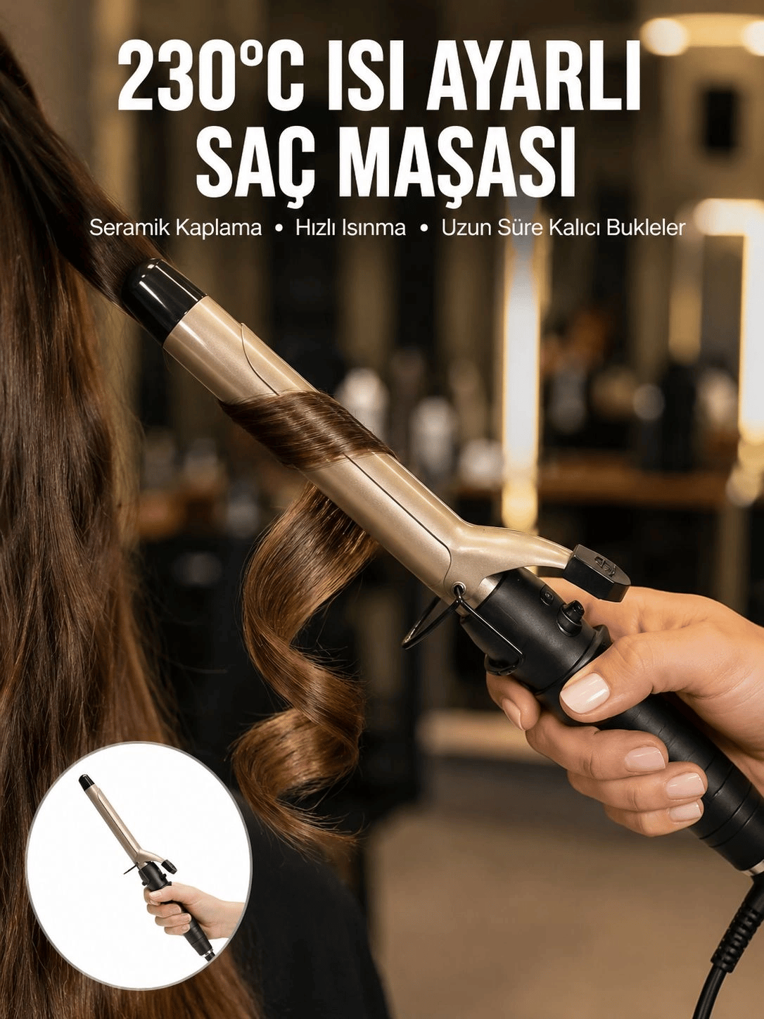230 Derece Isı Ayarlı Seramik Saç Maşası 25 mm Yeni Nesil